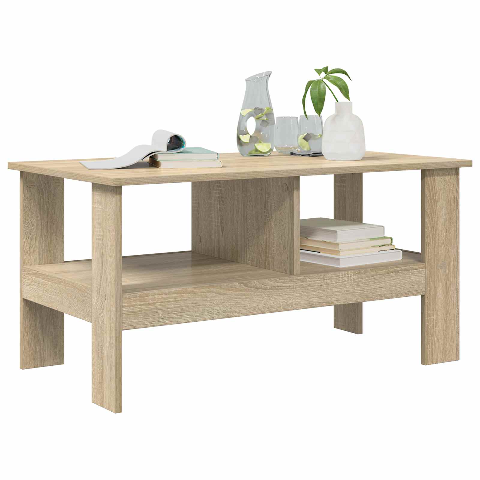 Salontafel Sonoma Eiken 90 x 50 x 45 cm Bewerkt hout is nu te koop bij PeponiXL, paradijselijk wonen!