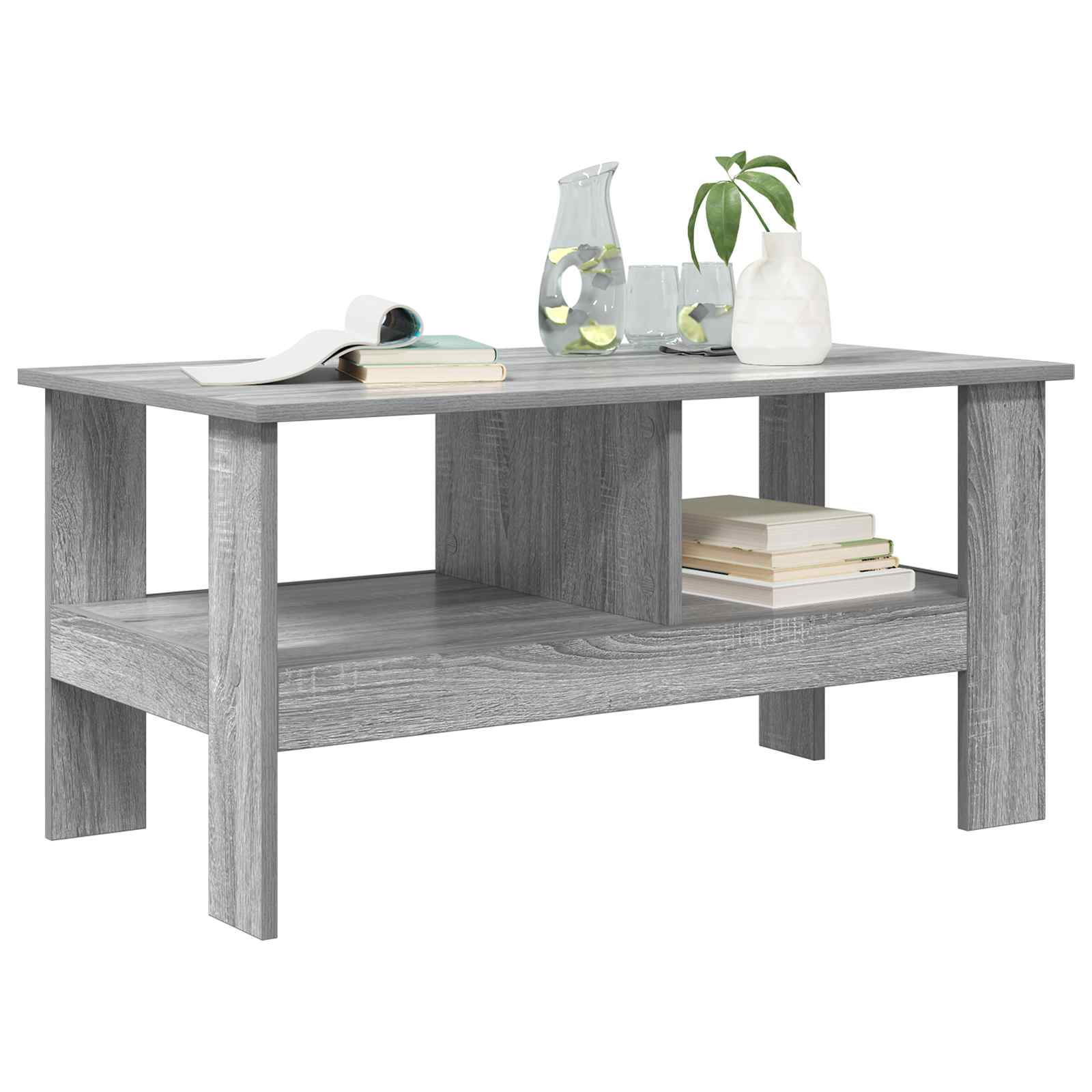 Salontafel Grijs Sonoma 90 x 50 x 45 cm Bewerkt hout is nu te koop bij PeponiXL, paradijselijk wonen!