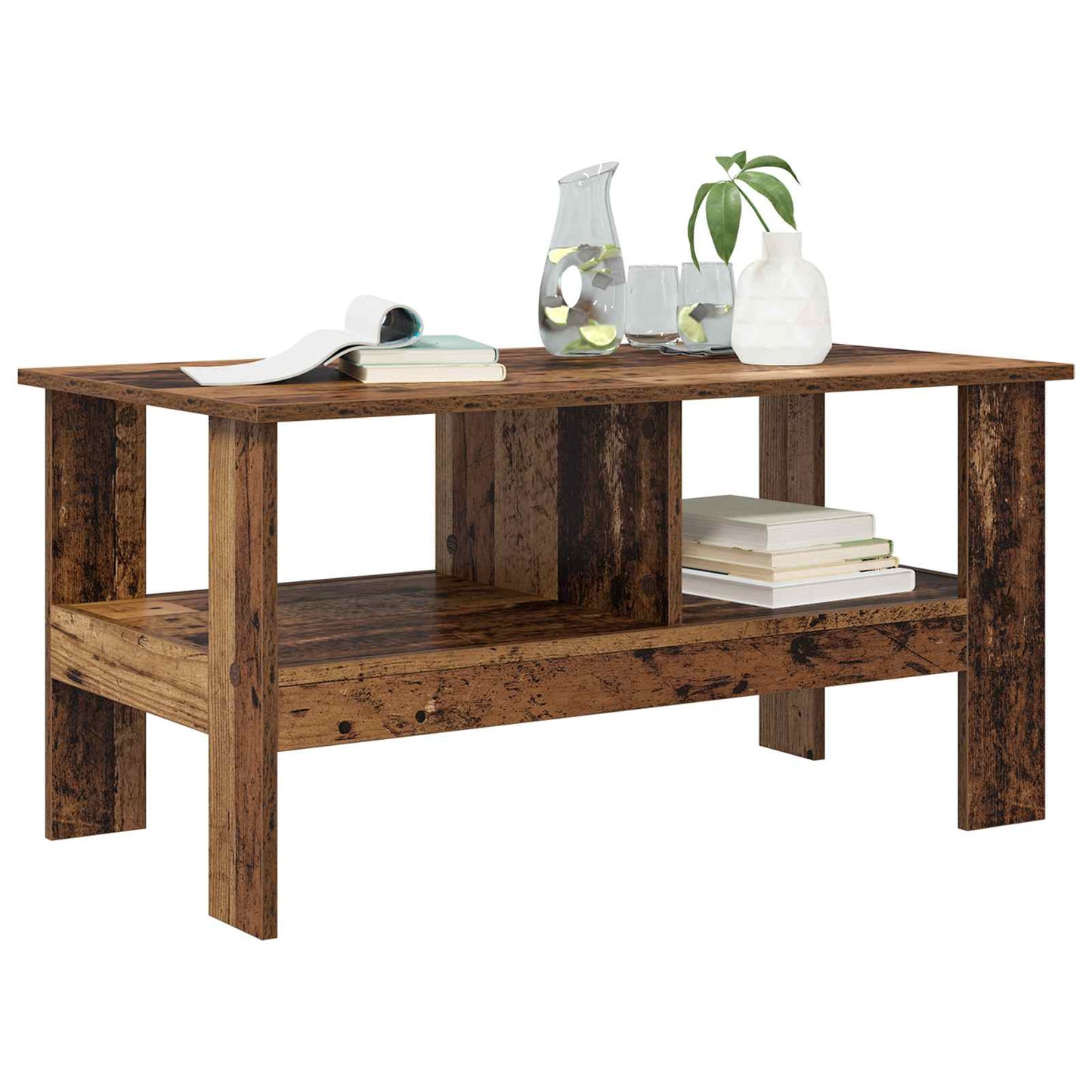 Salontafel Oudhout 90 x 50 x 45 cm Bewerkt hout is nu te koop bij PeponiXL, paradijselijk wonen!