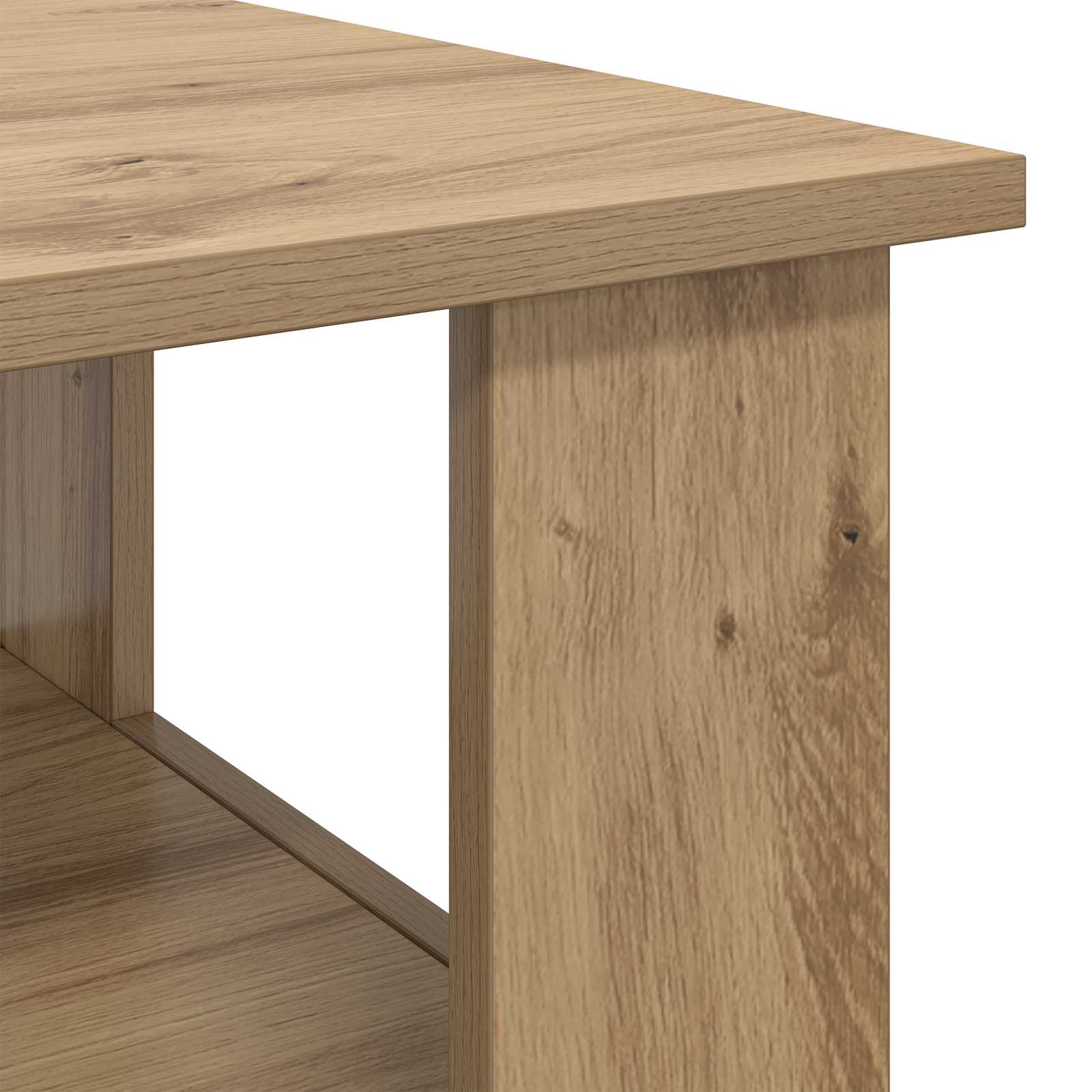 Salontafel Artisan Eiken 90 x 50 x 45 cm Bewerkt hout is nu te koop bij PeponiXL, paradijselijk wonen!