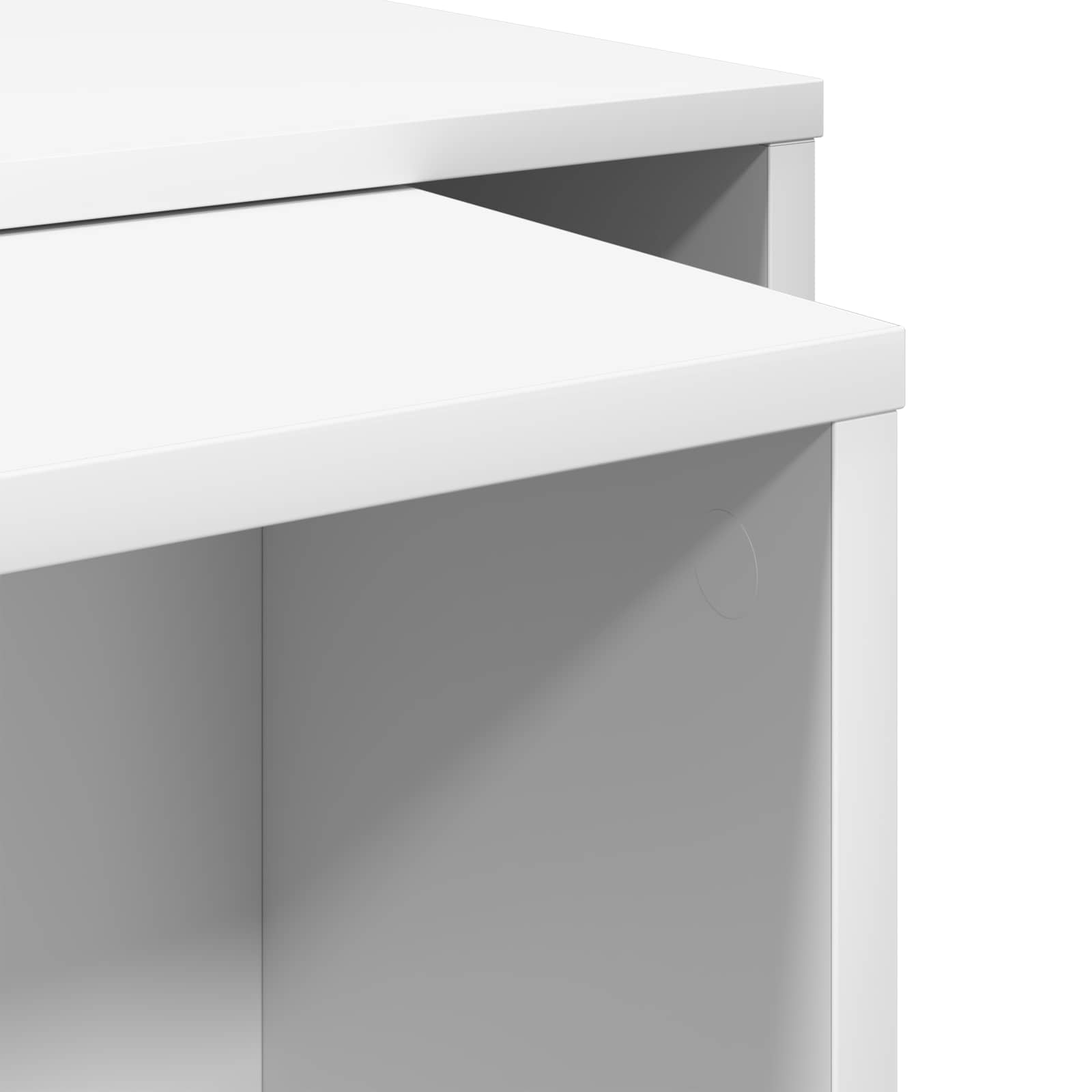 Koffietafel Set 2 pcs Wit Bewerkt hout is nu te koop bij PeponiXL, paradijselijk wonen!