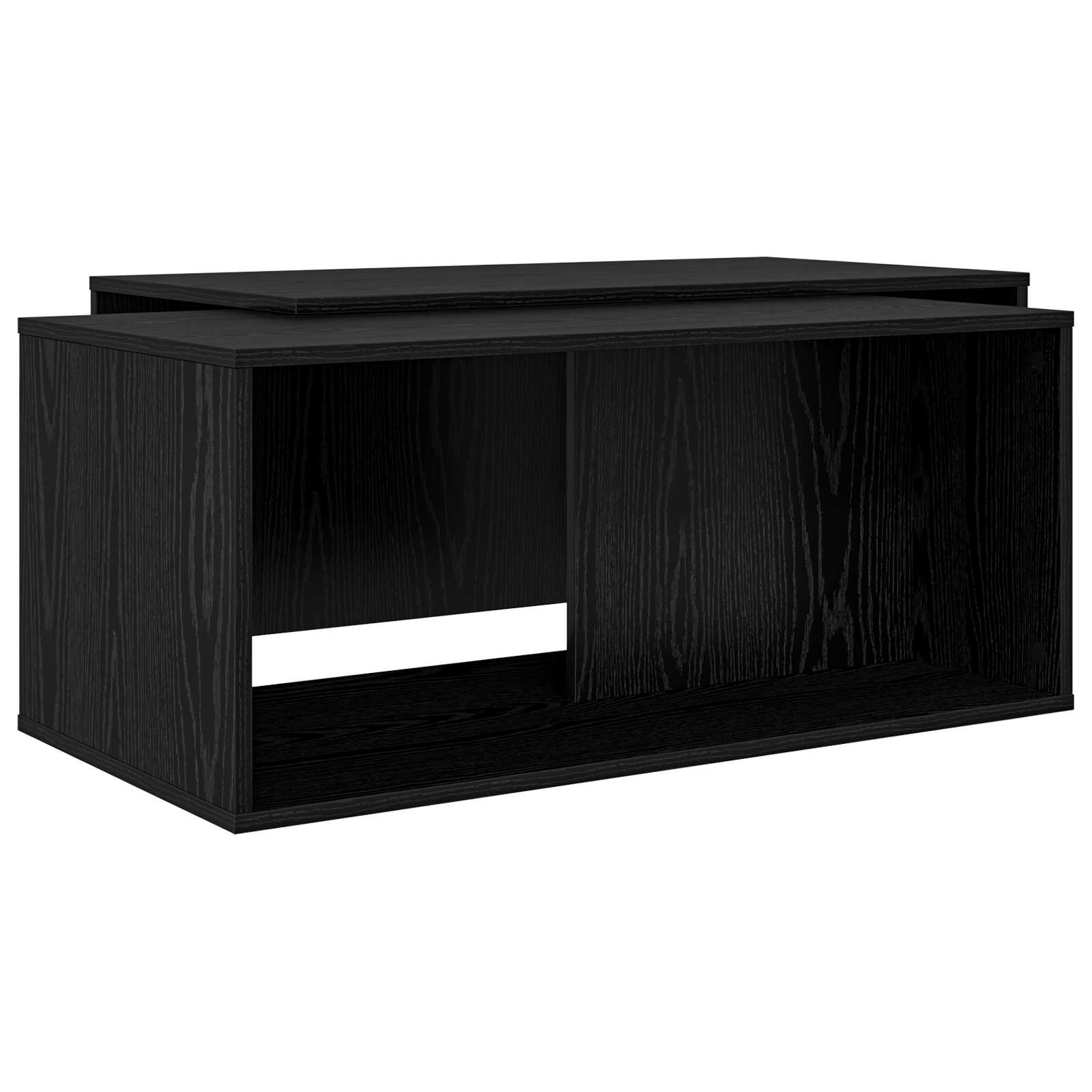 Koffietafel Set 2 pcs Zwart Eiken Bewerkt hout is nu te koop bij PeponiXL, paradijselijk wonen!