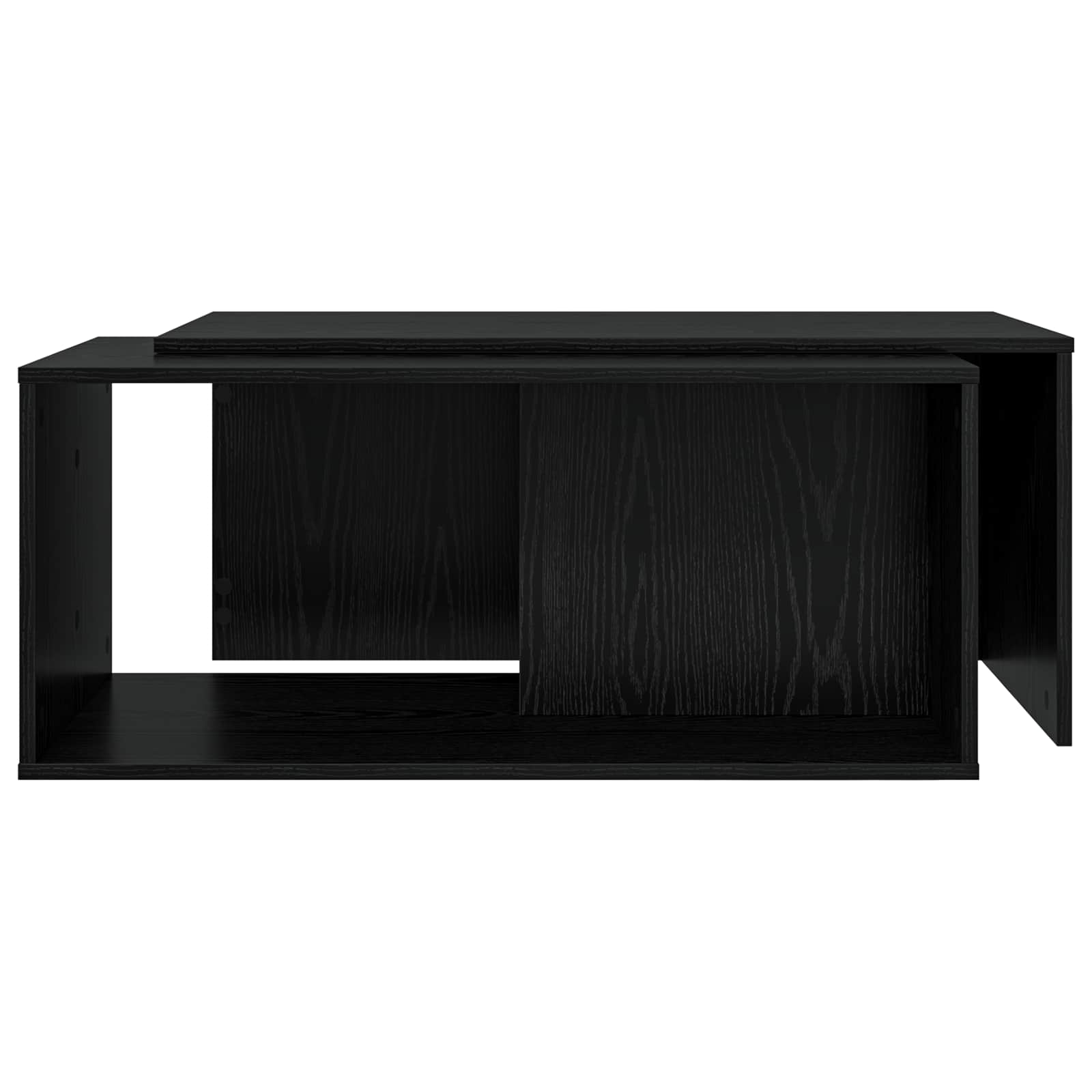 Koffietafel Set 2 pcs Zwart Eiken Bewerkt hout is nu te koop bij PeponiXL, paradijselijk wonen!