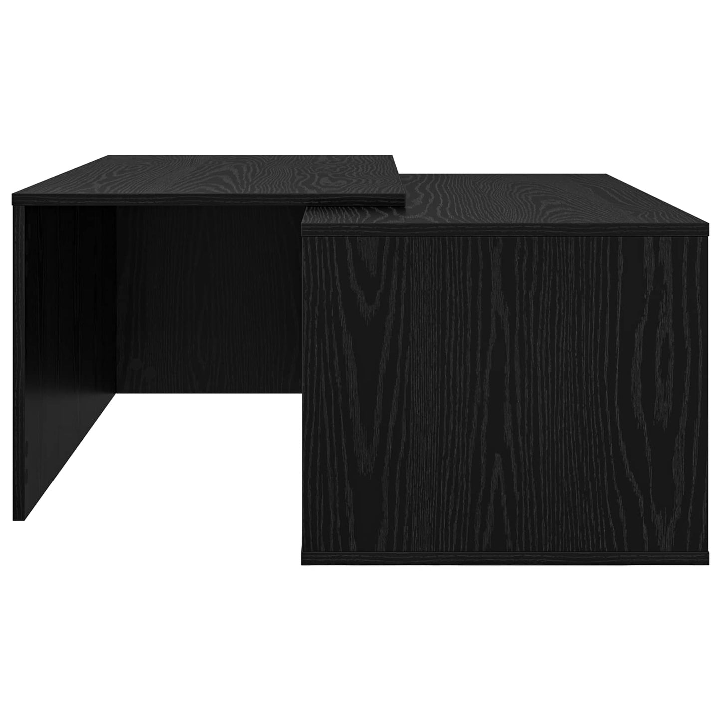 Koffietafel Set 2 pcs Zwart Eiken Bewerkt hout is nu te koop bij PeponiXL, paradijselijk wonen!