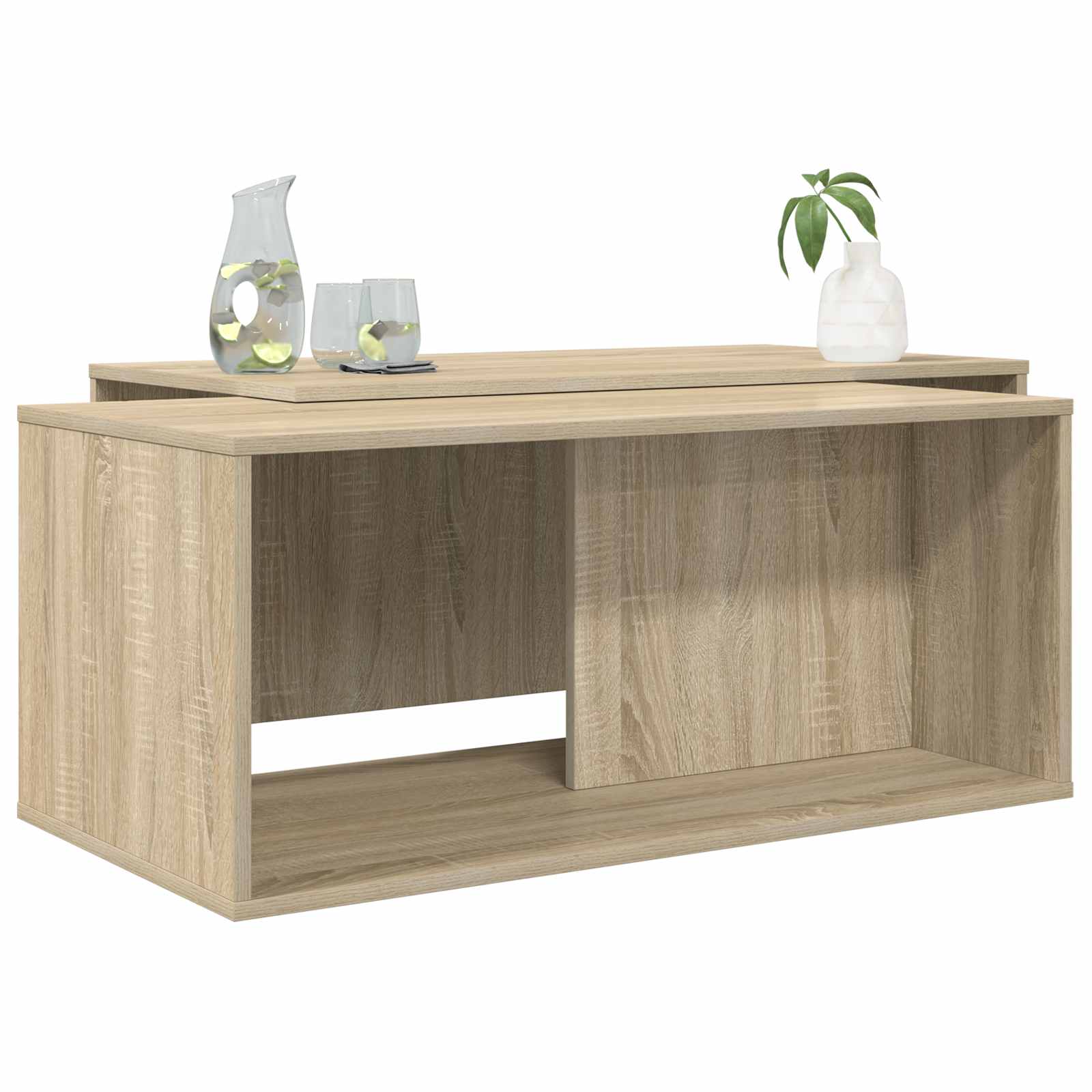 Koffietafel Set 2 pcs Sonoma Eiken Bewerkt hout is nu te koop bij PeponiXL, paradijselijk wonen!