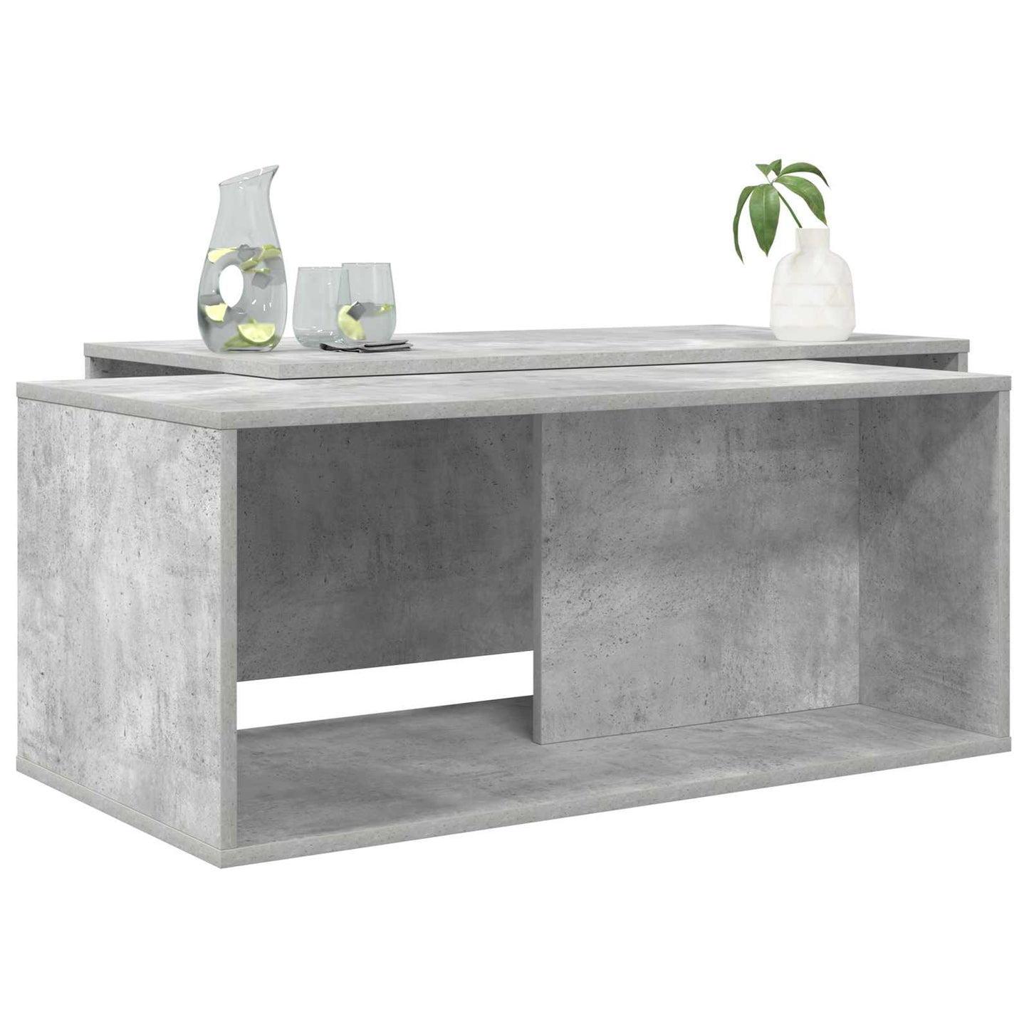 Koffietafel Set 2 pcs Beton Grijs Bewerkt hout is nu te koop bij PeponiXL, paradijselijk wonen!