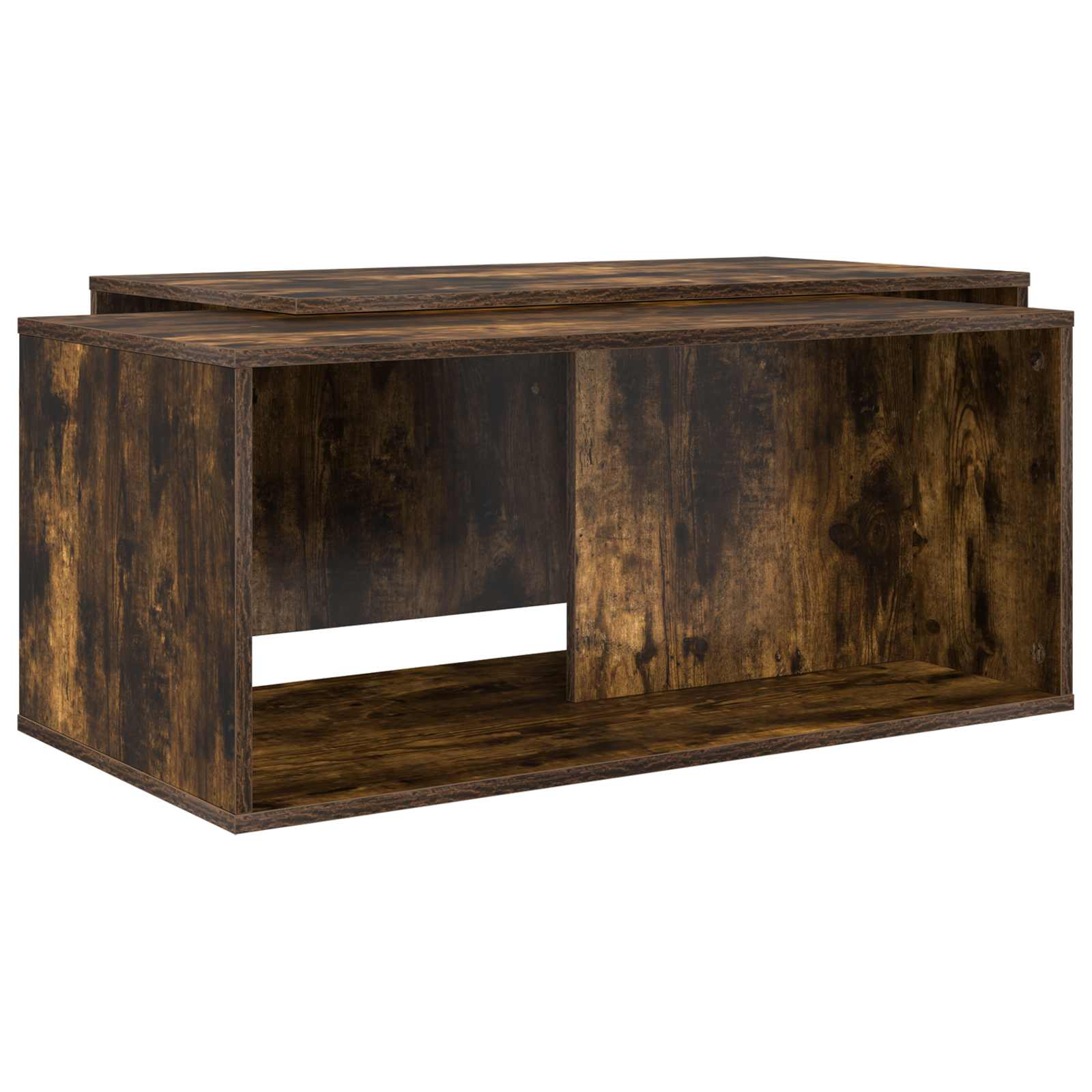 Koffietafel Set 2 pcs Gerookt eiken Bewerkt hout is nu te koop bij PeponiXL, paradijselijk wonen!