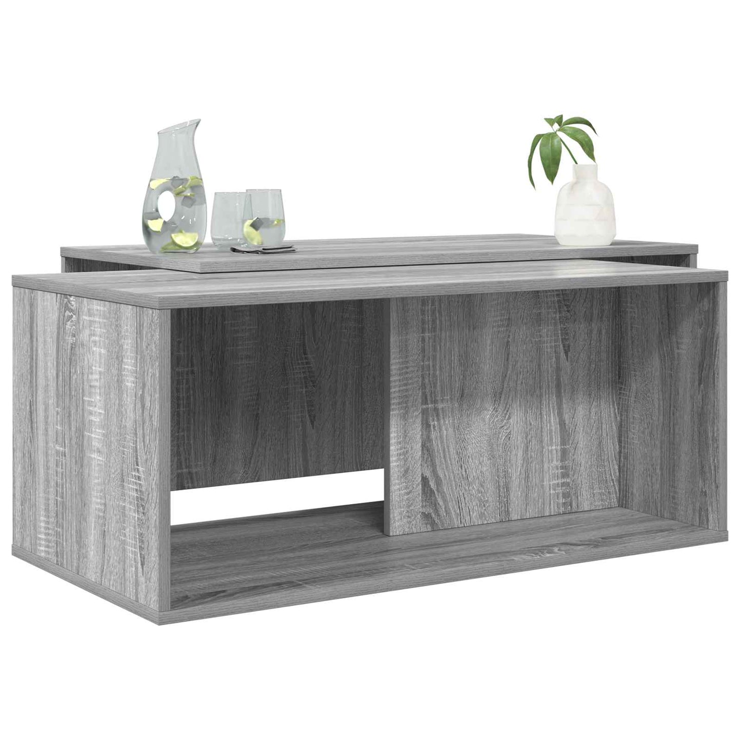 Koffietafel Set 2 pcs Grijs Sonoma Bewerkt hout is nu te koop bij PeponiXL, paradijselijk wonen!