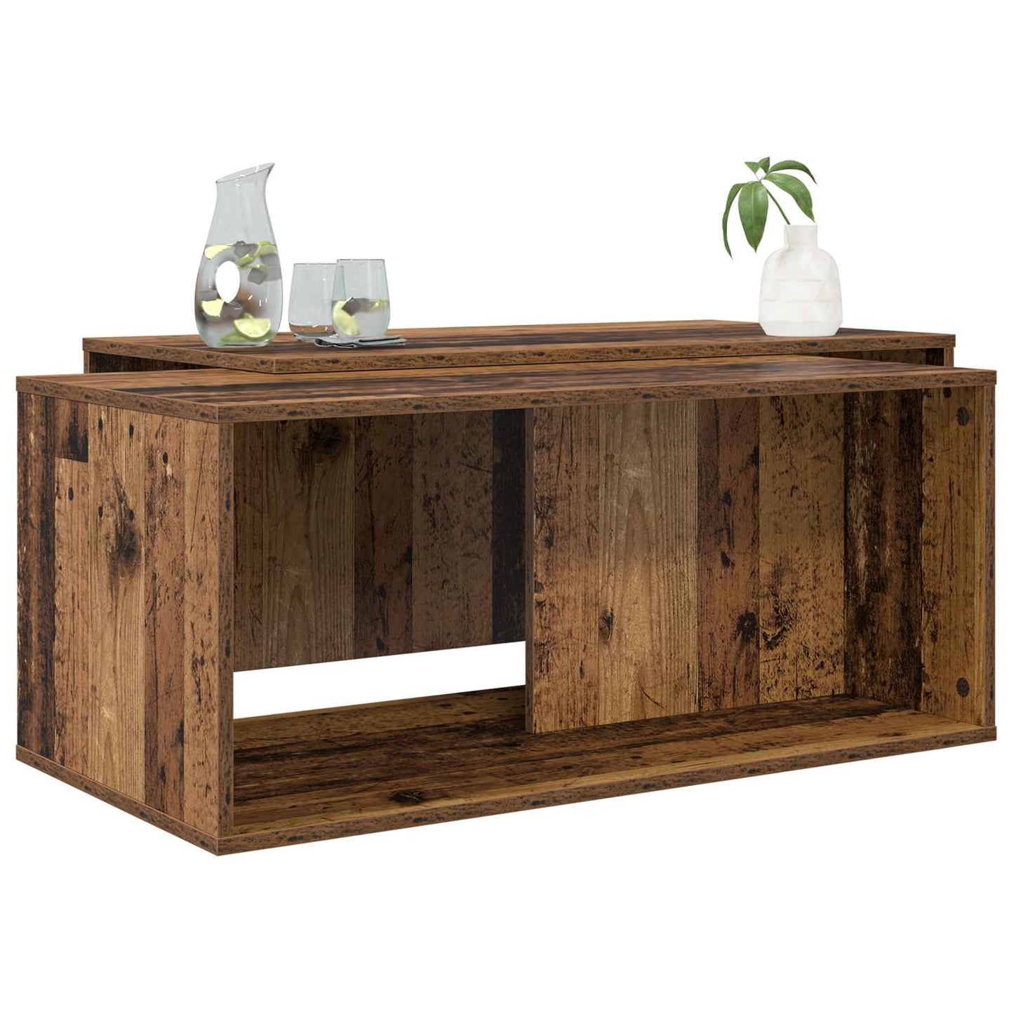 Koffietafel Set 2 pcs Oudhout Bewerkt hout is nu te koop bij PeponiXL, paradijselijk wonen!