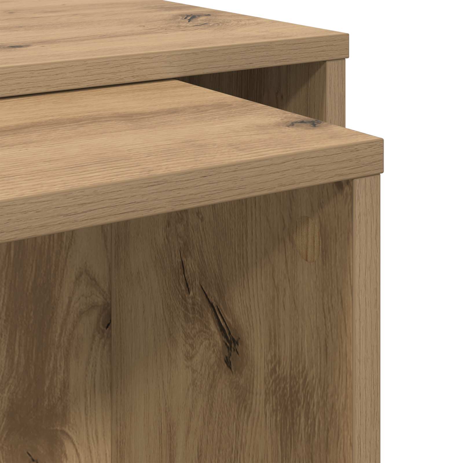 Koffietafel Set 2 pcs Artisan Eiken Bewerkt hout is nu te koop bij PeponiXL, paradijselijk wonen!