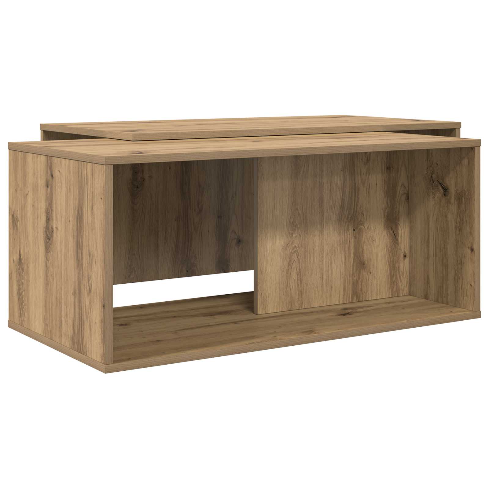 Koffietafel Set 2 pcs Artisan Eiken Bewerkt hout is nu te koop bij PeponiXL, paradijselijk wonen!