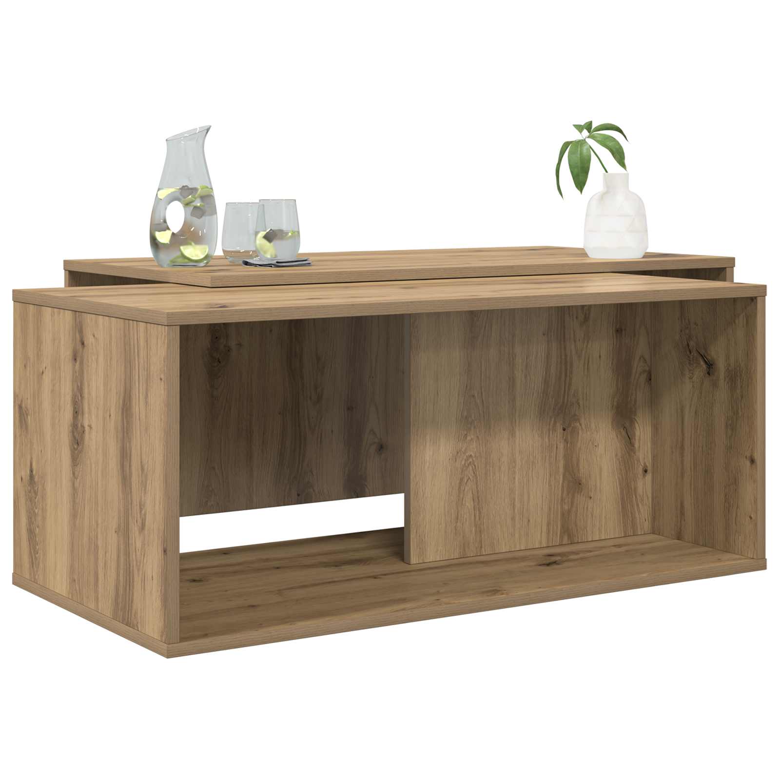 Koffietafel Set 2 pcs Artisan Eiken Bewerkt hout is nu te koop bij PeponiXL, paradijselijk wonen!