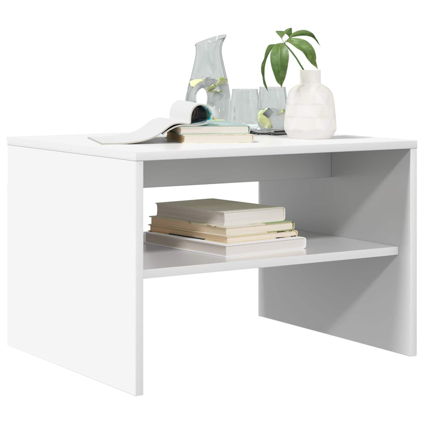 Salontafel Wit 60 x 50 x 40 cm Bewerkt hout is nu te koop bij PeponiXL, paradijselijk wonen!