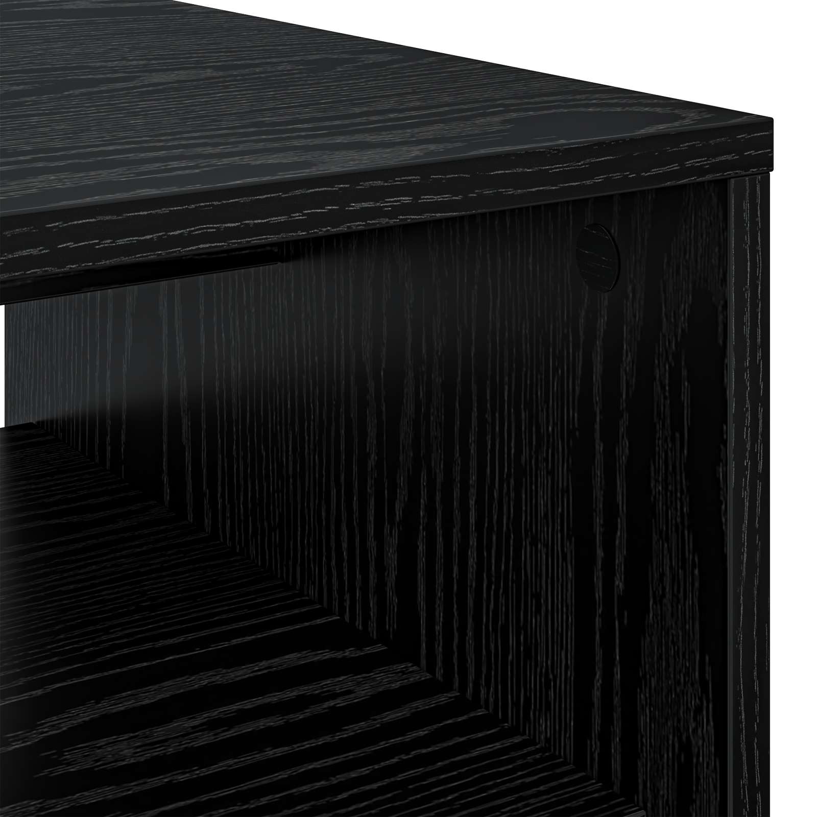 Salontafel Zwart Eiken 60 x 50 x 40 cm Bewerkt hout is nu te koop bij PeponiXL, paradijselijk wonen!