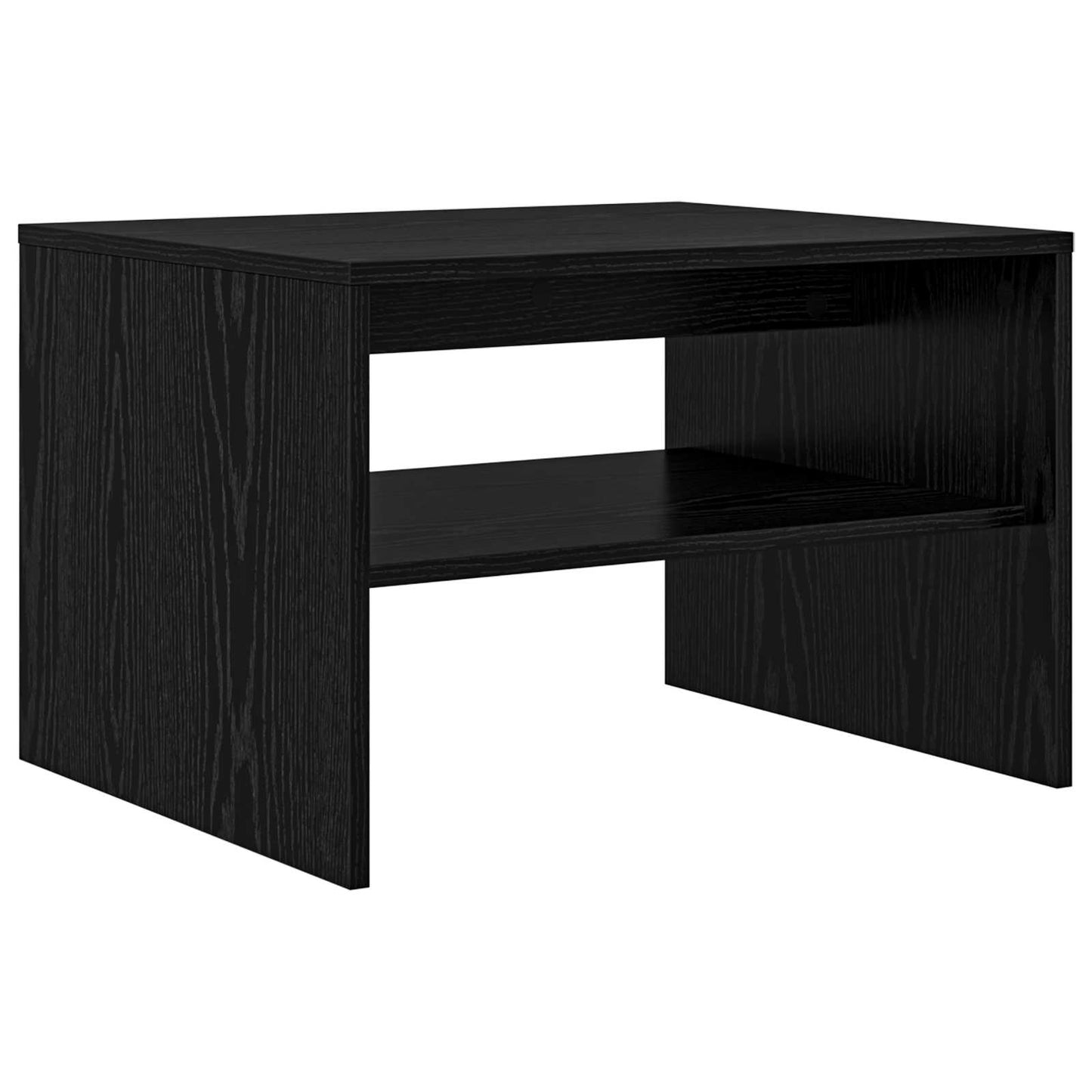 Salontafel Zwart Eiken 60 x 50 x 40 cm Bewerkt hout is nu te koop bij PeponiXL, paradijselijk wonen!