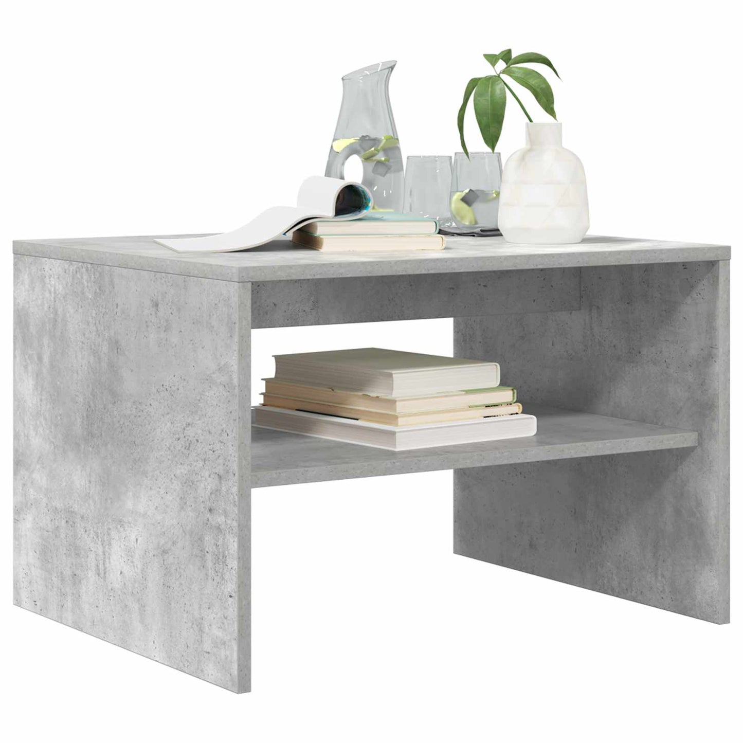 Salontafel Beton Grijs 60 x 50 x 40 cm Bewerkt hout is nu te koop bij PeponiXL, paradijselijk wonen!