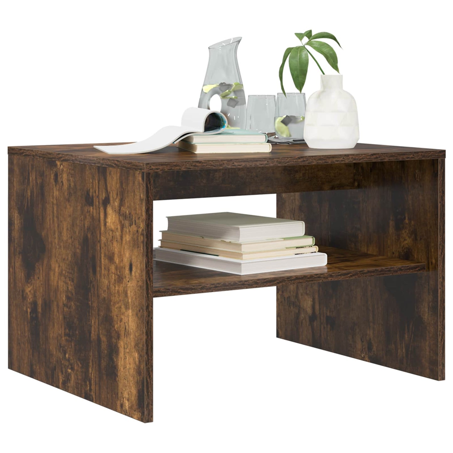 Salontafel Gerookt eiken 60 x 50 x 40 cm Bewerkt hout is nu te koop bij PeponiXL, paradijselijk wonen!
