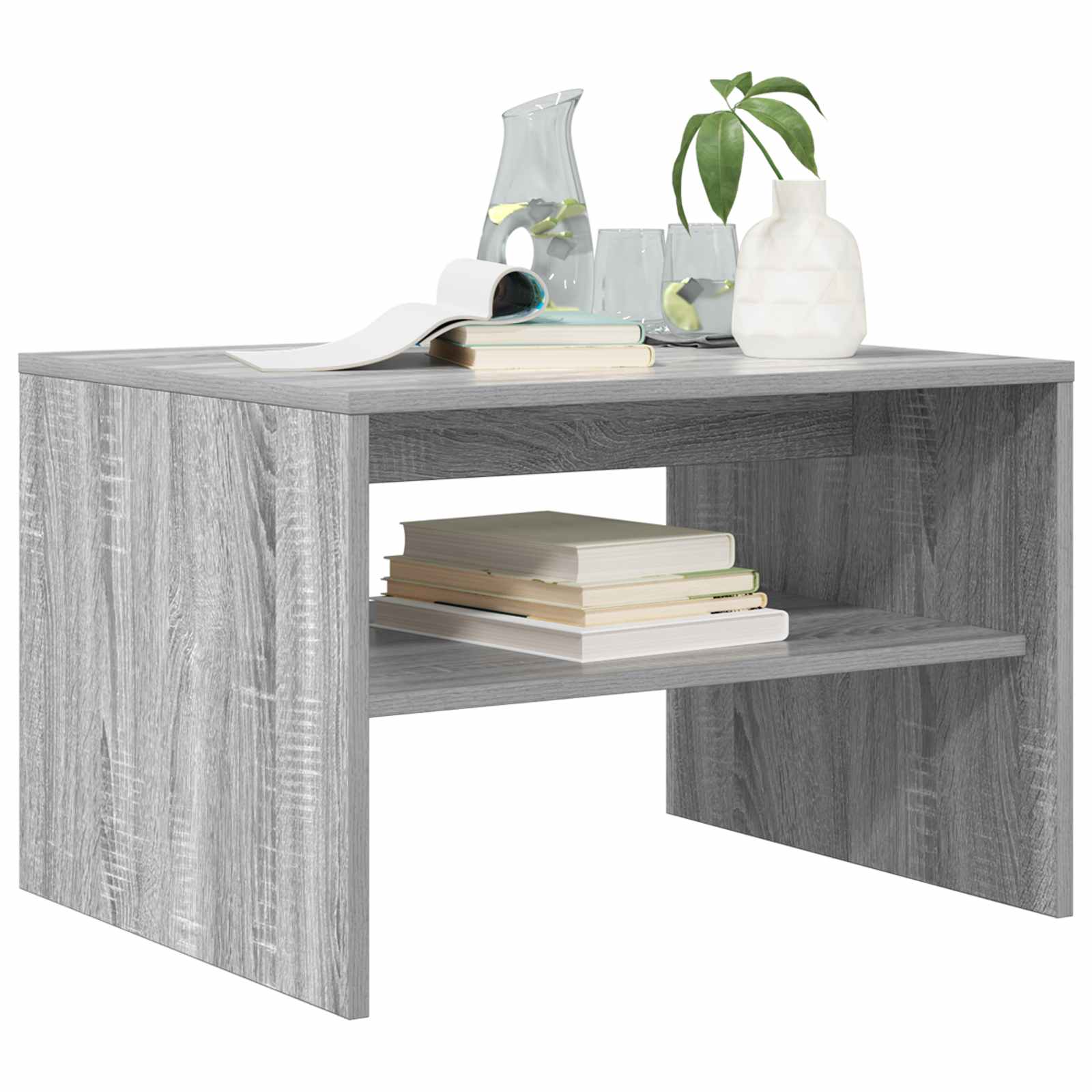 Salontafel Grijs Sonoma 60 x 50 x 40 cm Bewerkt hout is nu te koop bij PeponiXL, paradijselijk wonen!