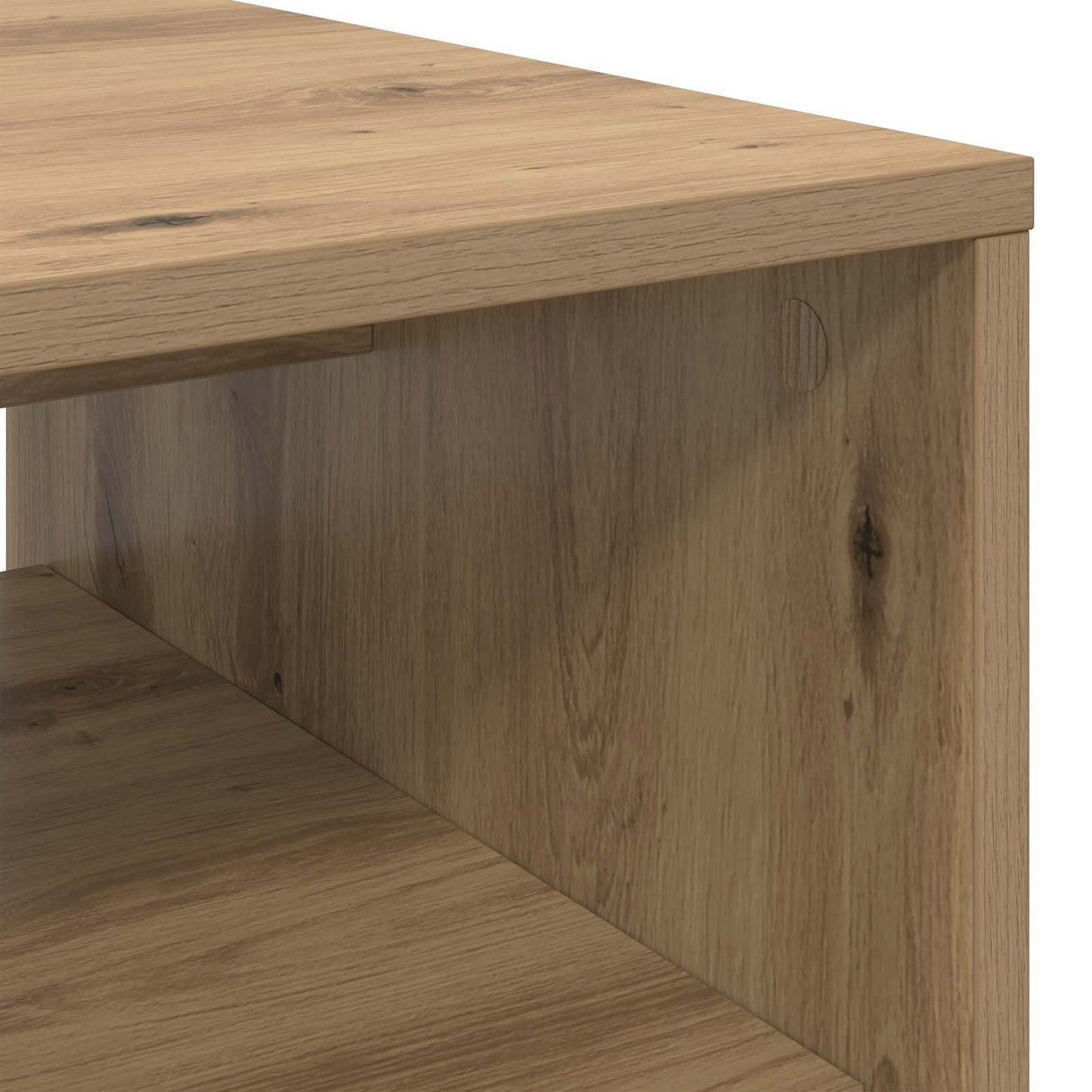 Salontafel Artisan Eiken 60 x 50 x 40 cm Bewerkt hout is nu te koop bij PeponiXL, paradijselijk wonen!