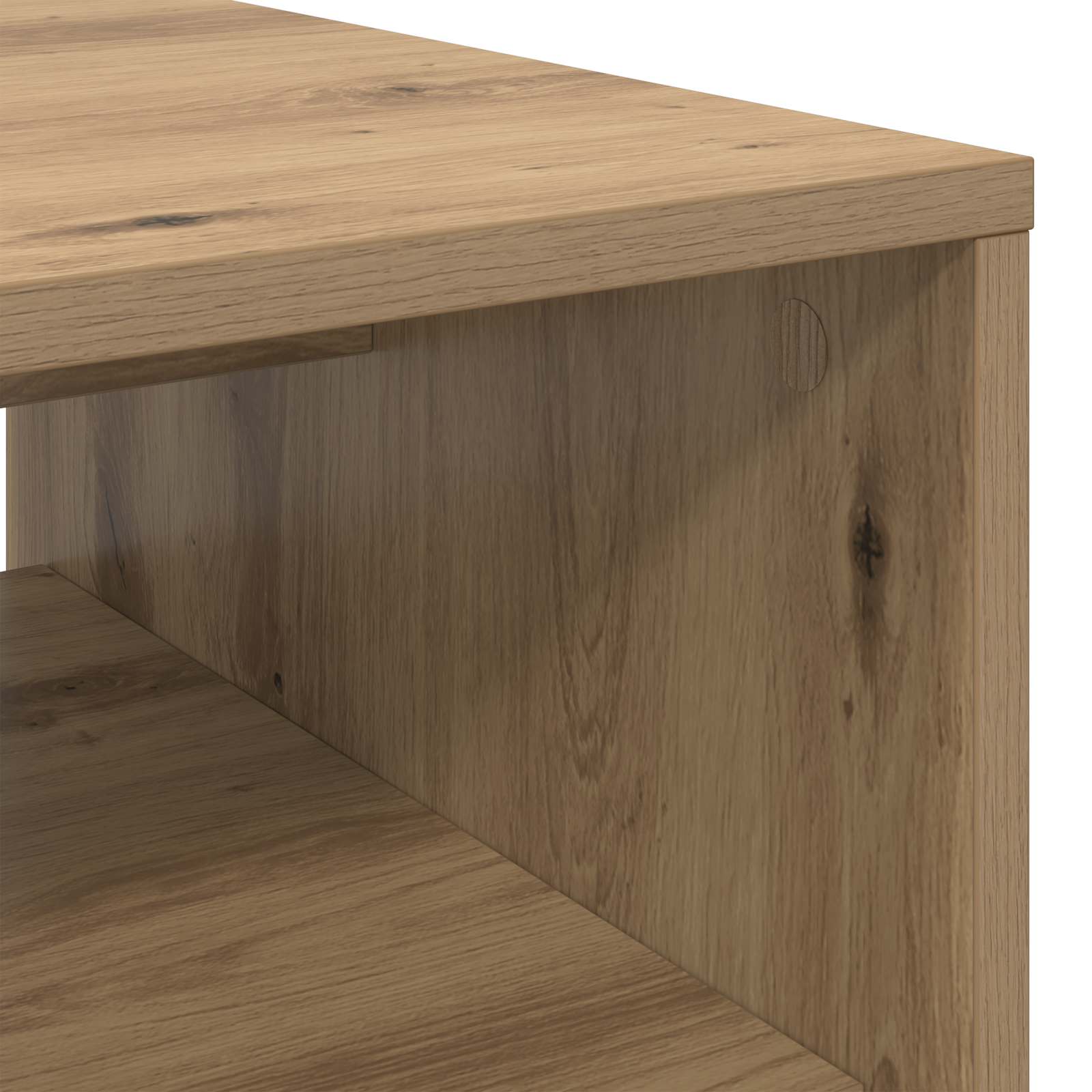 Salontafel Artisan Eiken 60 x 50 x 40 cm Bewerkt hout is nu te koop bij PeponiXL, paradijselijk wonen!