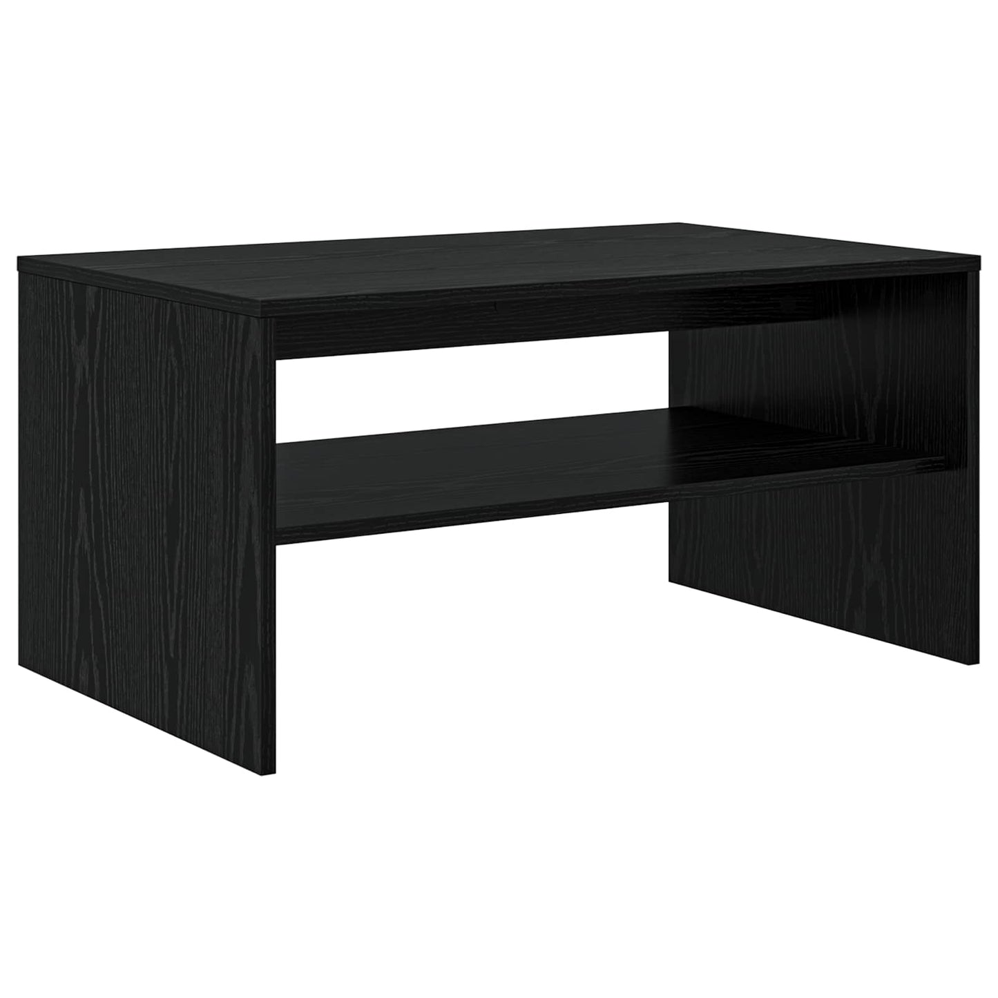 Salontafel Zwart Eiken 80 x 50 x 40 cm Bewerkt hout is nu te koop bij PeponiXL, paradijselijk wonen!