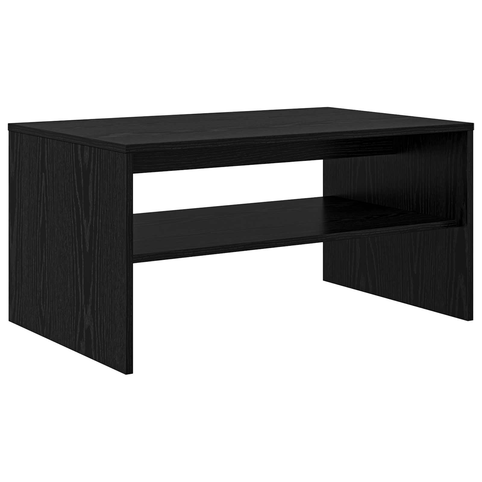 Salontafel Zwart Eiken 80 x 50 x 40 cm Bewerkt hout is nu te koop bij PeponiXL, paradijselijk wonen!