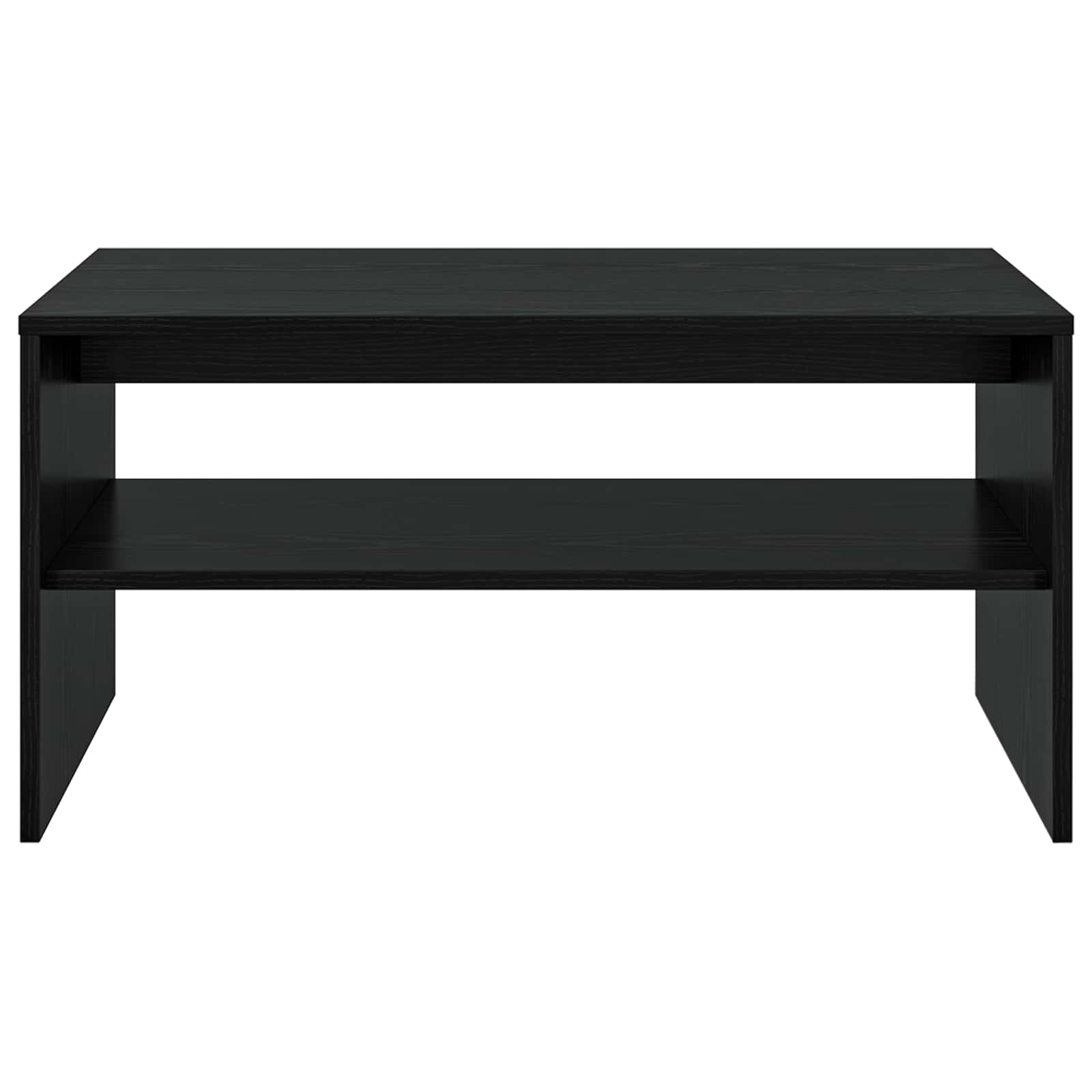 Salontafel Zwart Eiken 80 x 50 x 40 cm Bewerkt hout is nu te koop bij PeponiXL, paradijselijk wonen!