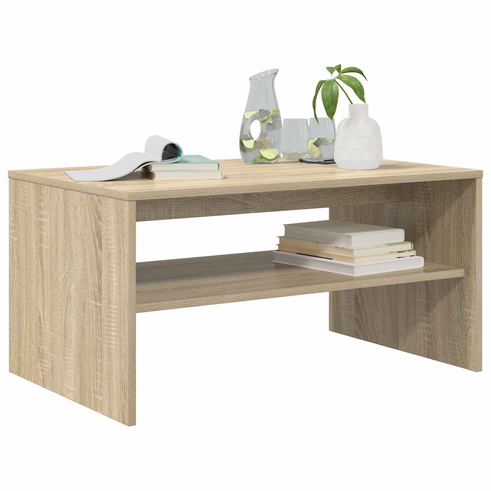 Salontafel Sonoma Eiken 80 x 50 x 40 cm Bewerkt hout is nu te koop bij PeponiXL, paradijselijk wonen!