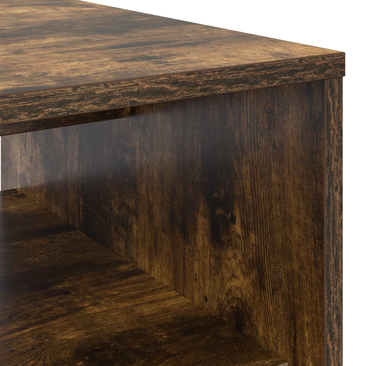 Salontafel Gerookt eiken 80 x 50 x 40 cm Bewerkt hout is nu te koop bij PeponiXL, paradijselijk wonen!
