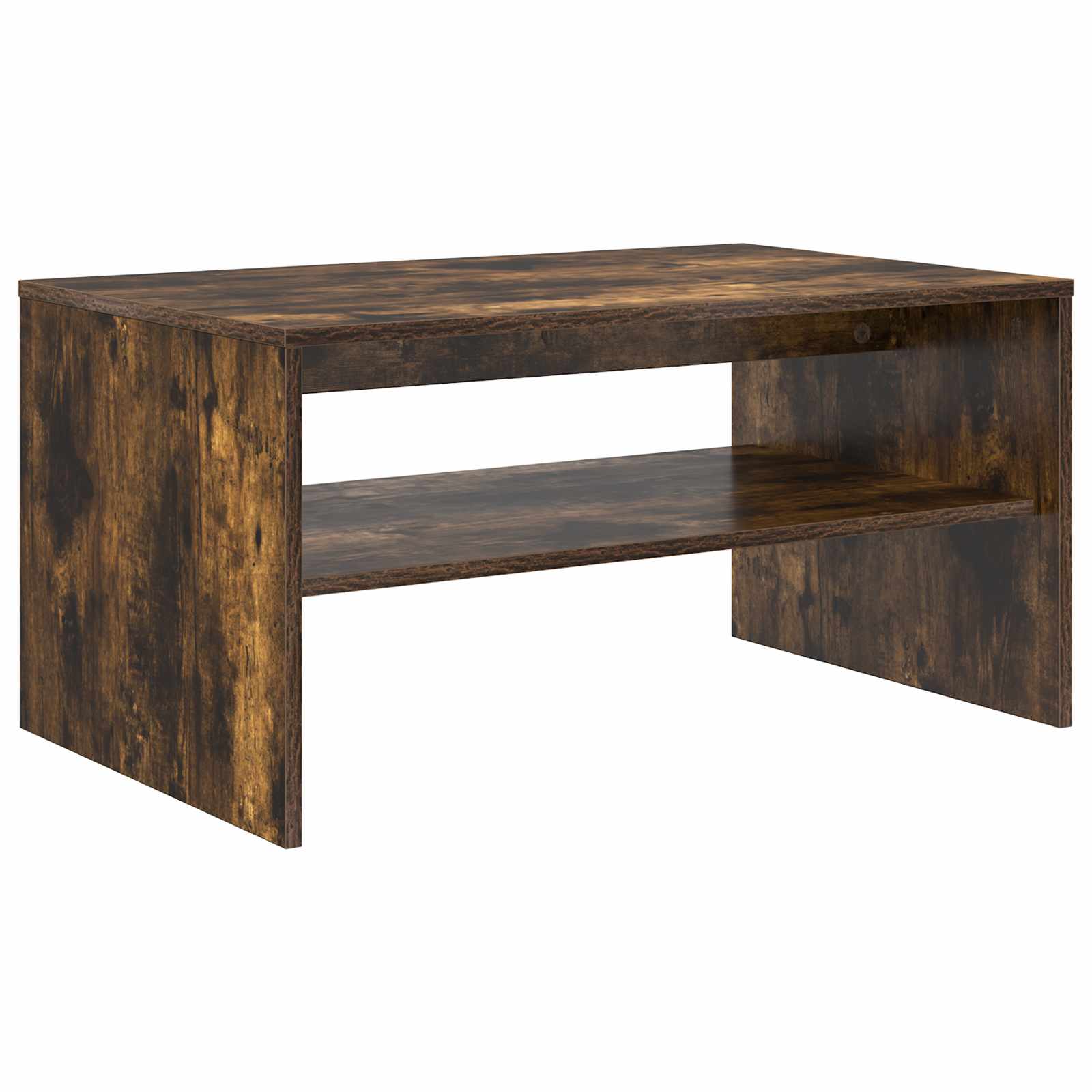 Salontafel Gerookt eiken 80 x 50 x 40 cm Bewerkt hout is nu te koop bij PeponiXL, paradijselijk wonen!