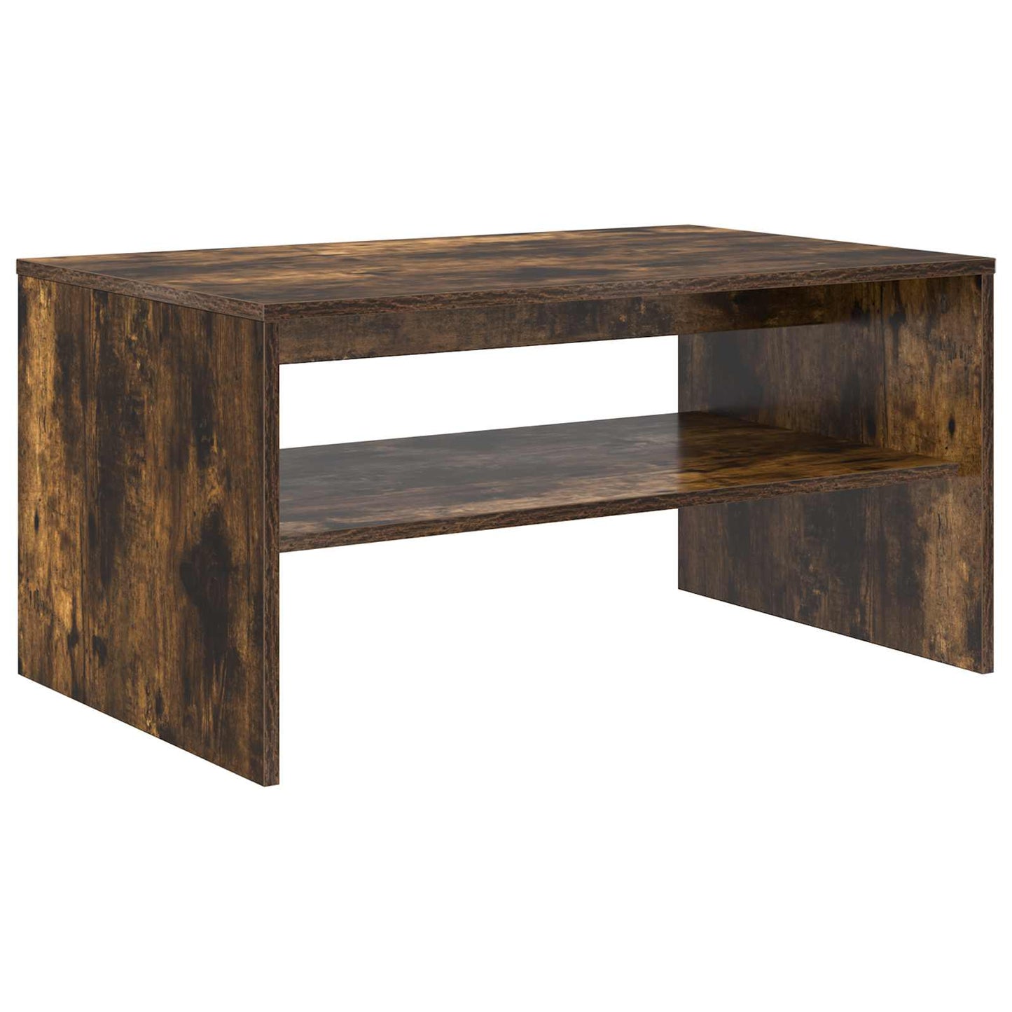 Salontafel Gerookt eiken 80 x 50 x 40 cm Bewerkt hout is nu te koop bij PeponiXL, paradijselijk wonen!