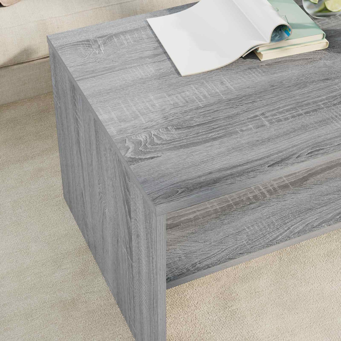 Salontafel Grijs Sonoma 80 x 50 x 40 cm Bewerkt hout is nu te koop bij PeponiXL, paradijselijk wonen!