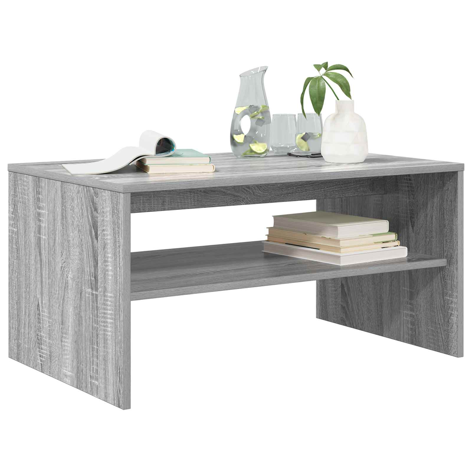 Salontafel Grijs Sonoma 80 x 50 x 40 cm Bewerkt hout is nu te koop bij PeponiXL, paradijselijk wonen!