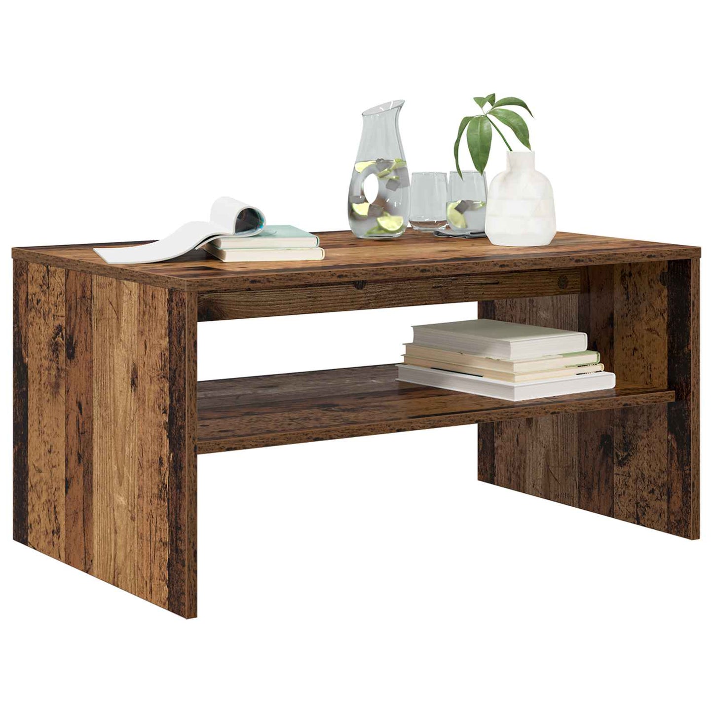Salontafel Oudhout 80 x 50 x 40 cm Bewerkt hout is nu te koop bij PeponiXL, paradijselijk wonen!