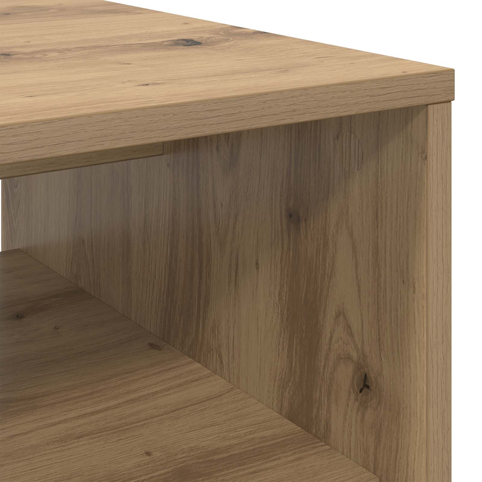 Salontafel Artisan Eiken 80 x 50 x 40 cm Bewerkt hout is nu te koop bij PeponiXL, paradijselijk wonen!