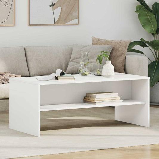 Salontafel Wit 100 x 50 x 40 cm Bewerkt hout is nu te koop bij PeponiXL, paradijselijk wonen!