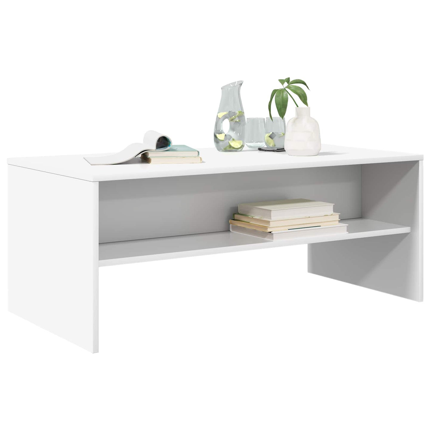 Salontafel Wit 100 x 50 x 40 cm Bewerkt hout is nu te koop bij PeponiXL, paradijselijk wonen!