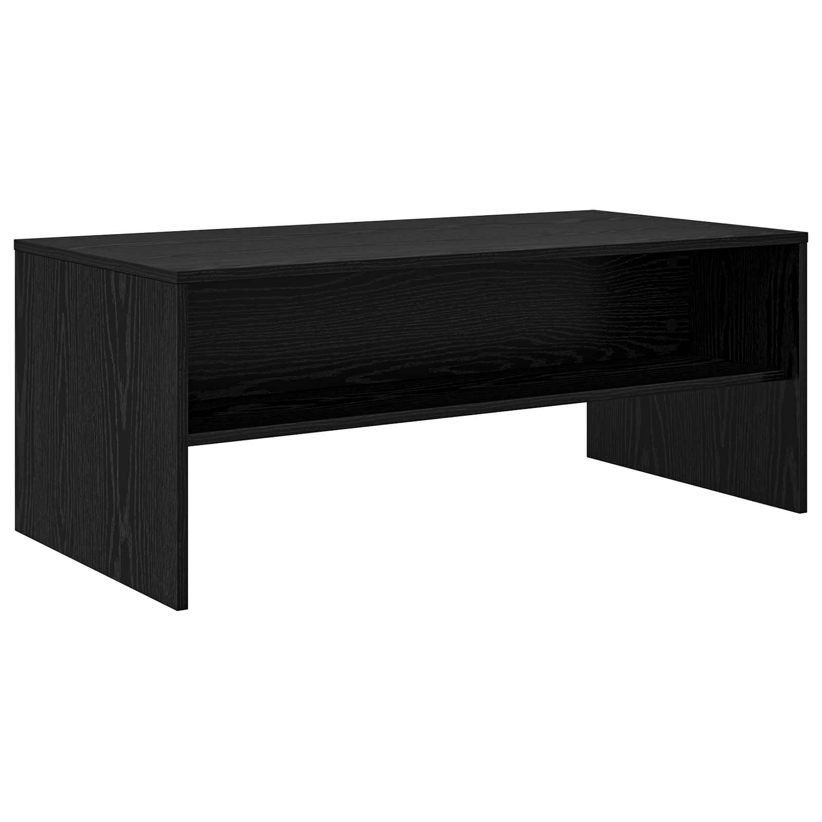 Salontafel Zwart Eiken 100 x 50 x 40 cm Bewerkt hout is nu te koop bij PeponiXL, paradijselijk wonen!