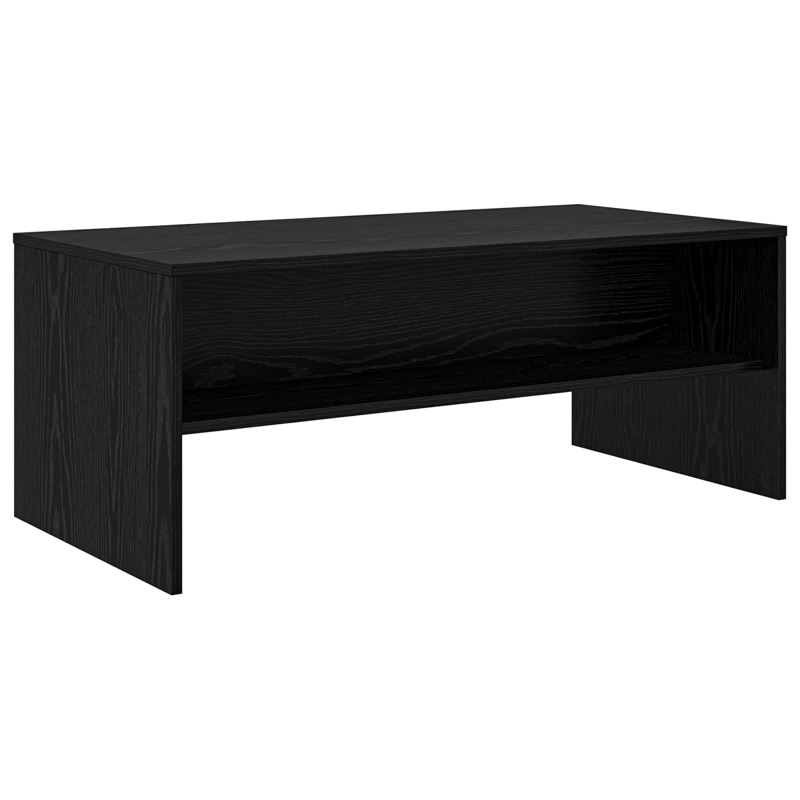 Salontafel Zwart Eiken 100 x 50 x 40 cm Bewerkt hout is nu te koop bij PeponiXL, paradijselijk wonen!