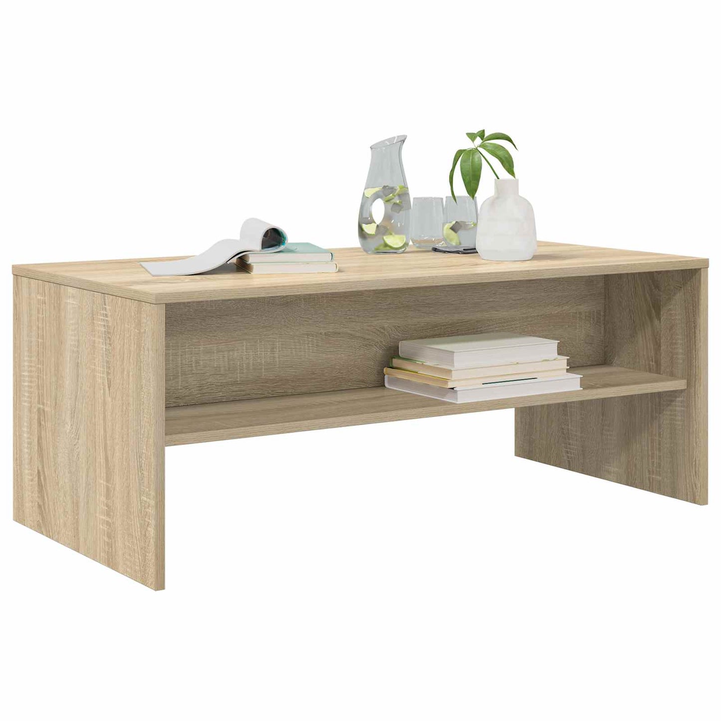 Salontafel Sonoma Eiken 100 x 50 x 40 cm Bewerkt hout is nu te koop bij PeponiXL, paradijselijk wonen!