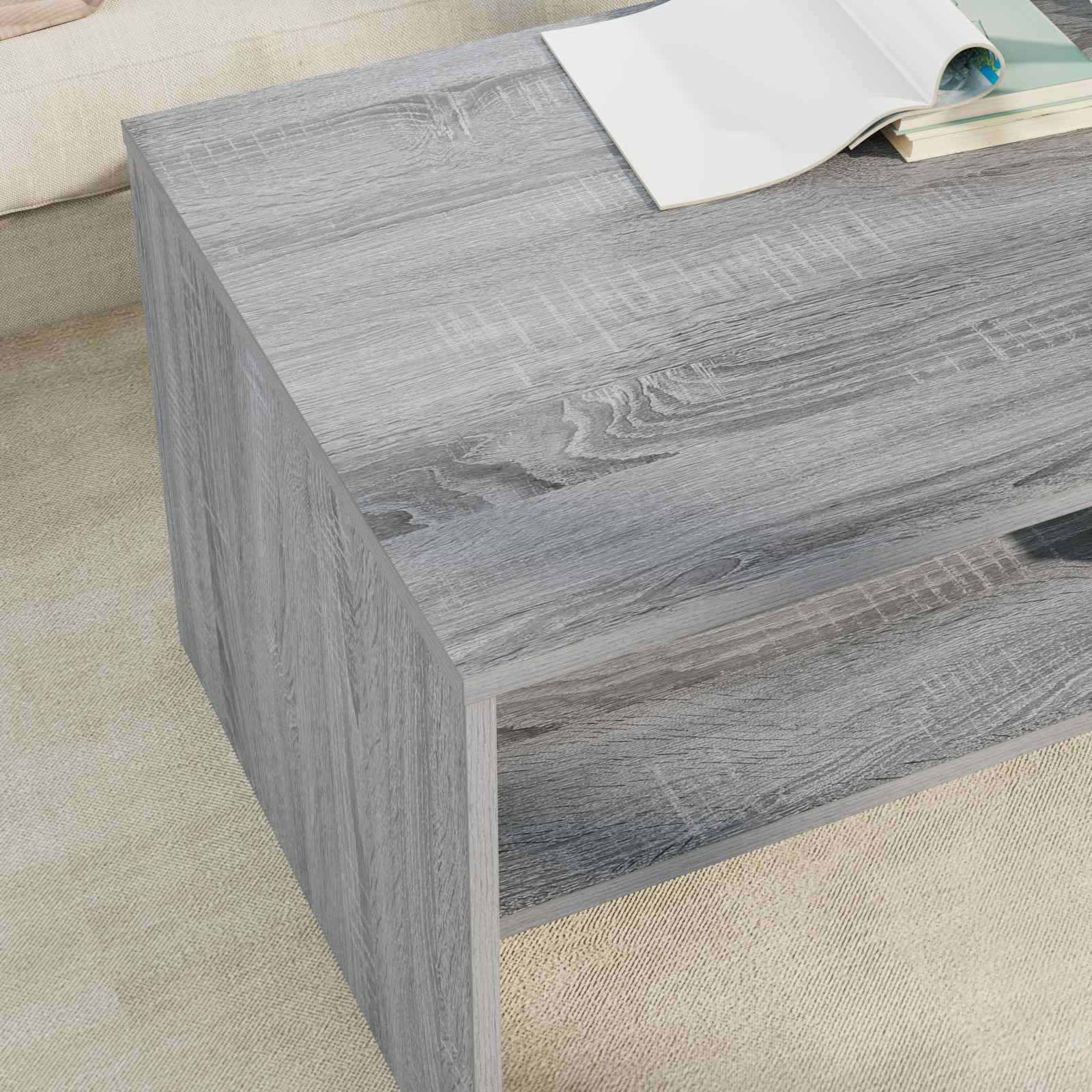 Salontafel Grijs Sonoma 100 x 50 x 40 cm Bewerkt hout is nu te koop bij PeponiXL, paradijselijk wonen!
