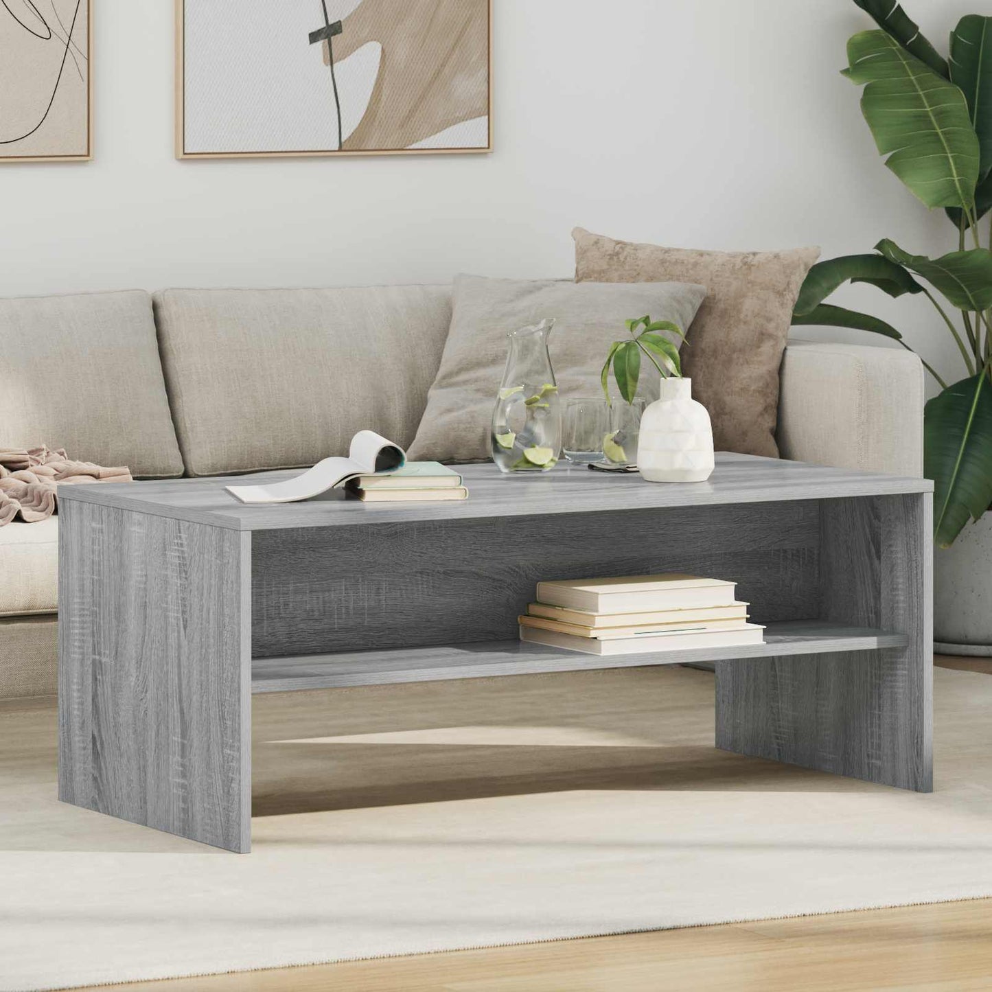 Salontafel Grijs Sonoma 100 x 50 x 40 cm Bewerkt hout is nu te koop bij PeponiXL, paradijselijk wonen!