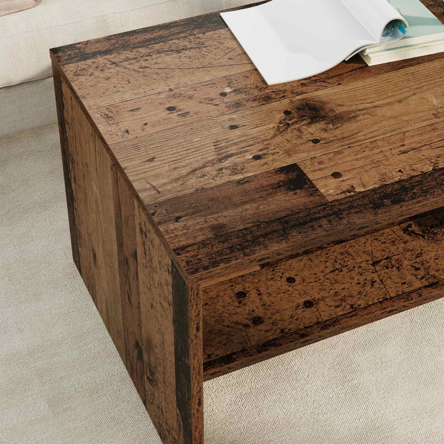 Salontafel Oudhout 100 x 50 x 40 cm Bewerkt hout is nu te koop bij PeponiXL, paradijselijk wonen!
