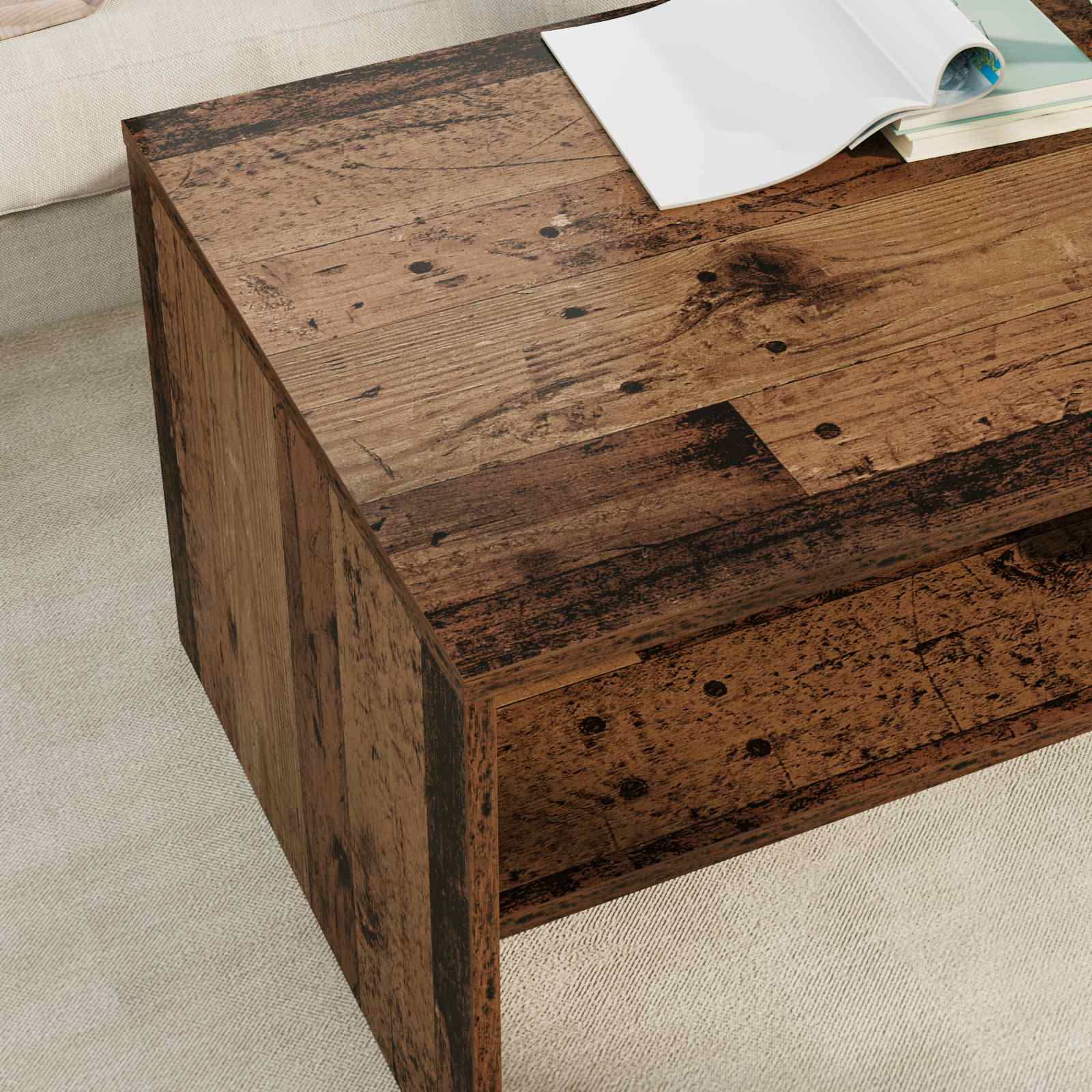 Salontafel Oudhout 100 x 50 x 40 cm Bewerkt hout is nu te koop bij PeponiXL, paradijselijk wonen!