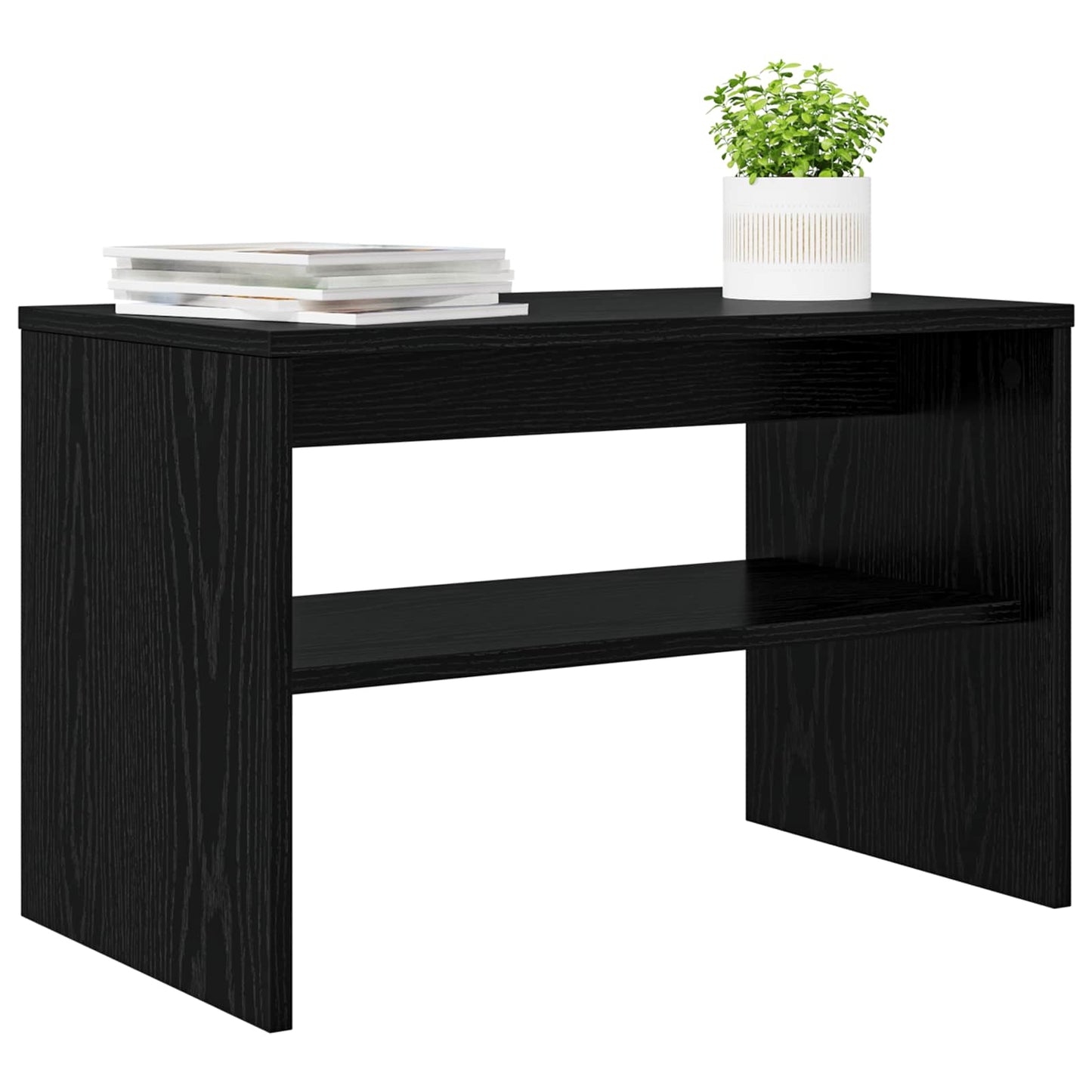 TV-kast Zwart Eiken 60 x 35 x 40 cm Bewerkt hout is nu te koop bij PeponiXL, paradijselijk wonen!