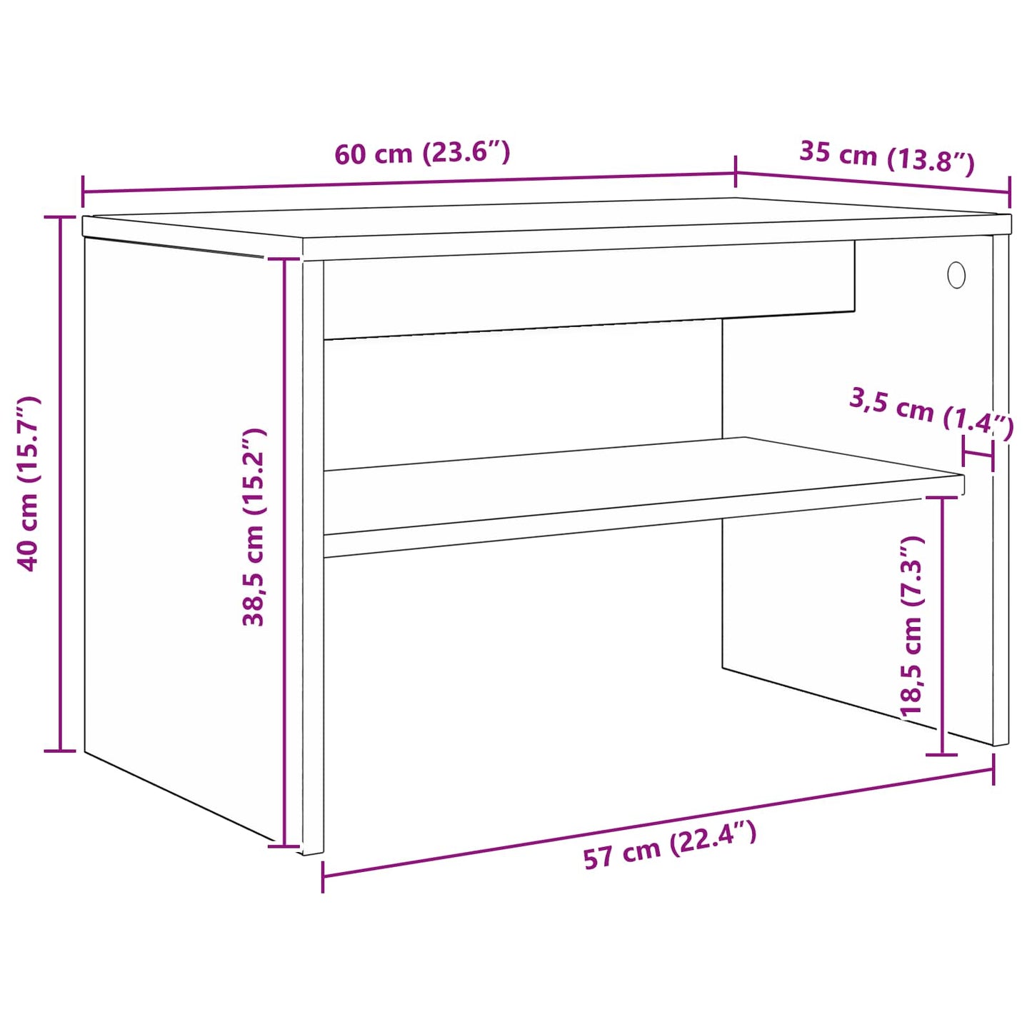 TV-kast Zwart Eiken 60 x 35 x 40 cm Bewerkt hout is nu te koop bij PeponiXL, paradijselijk wonen!