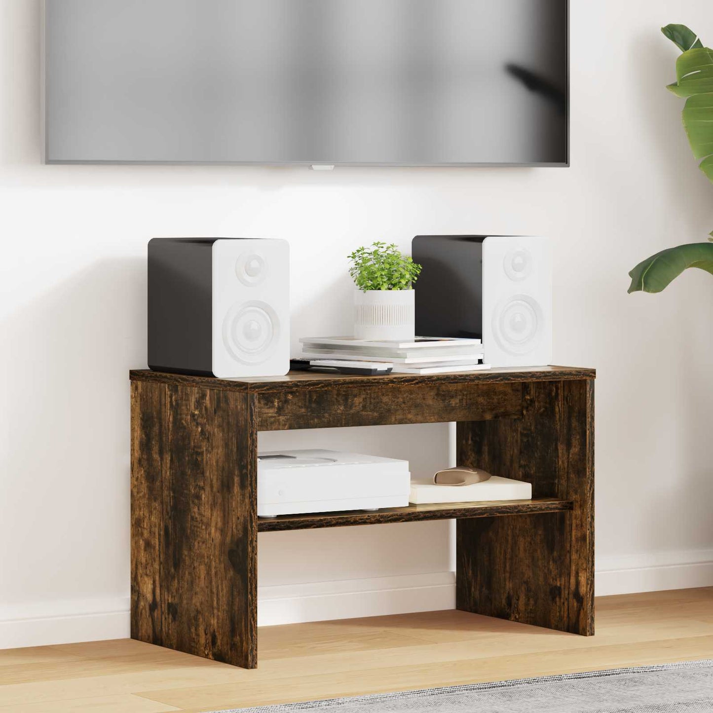 TV-kast Gerookt eiken 60 x 35 x 40 cm Bewerkt hout is nu te koop bij PeponiXL, paradijselijk wonen!