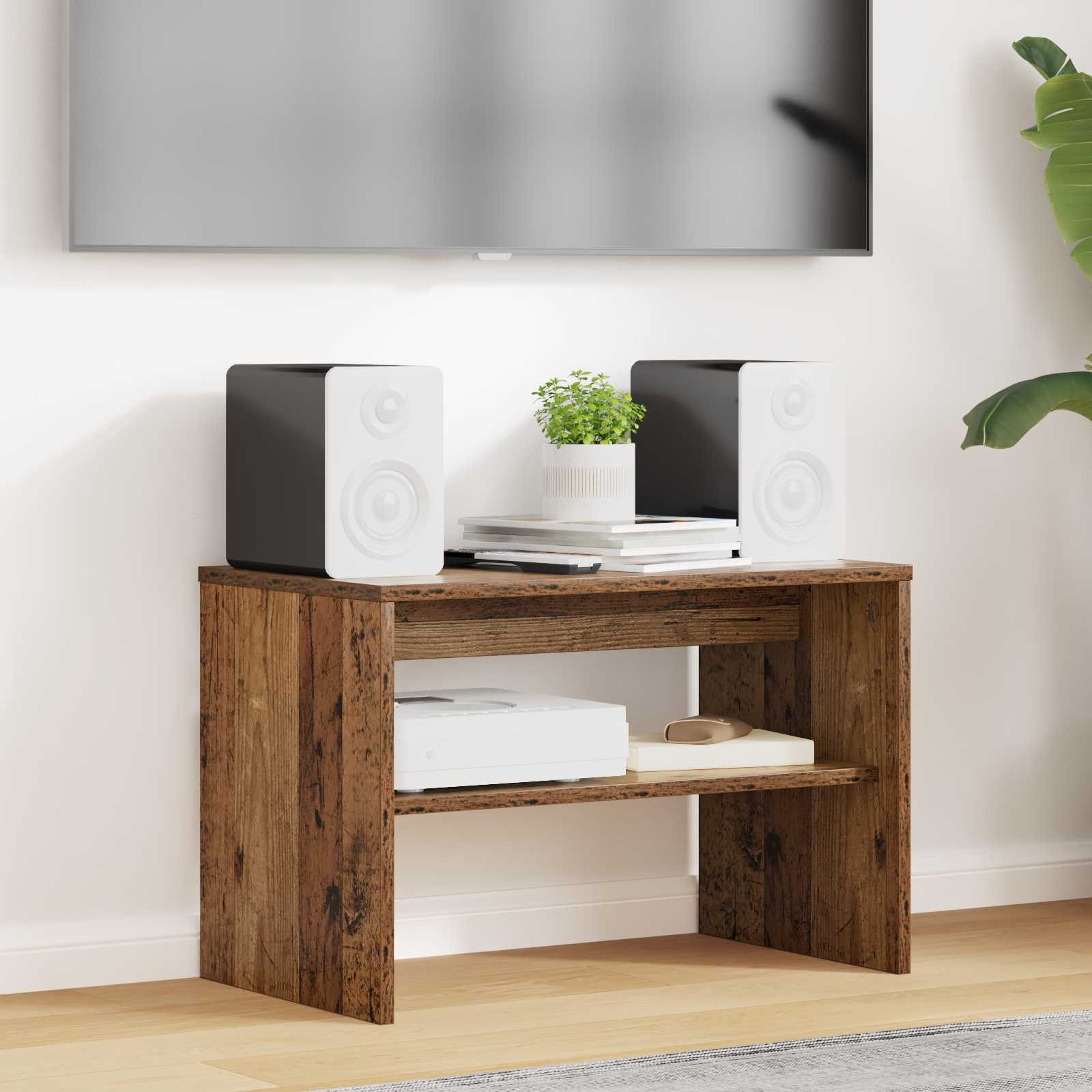 TV-kast Oudhout 60 x 35 x 40 cm Bewerkt hout is nu te koop bij PeponiXL, paradijselijk wonen!