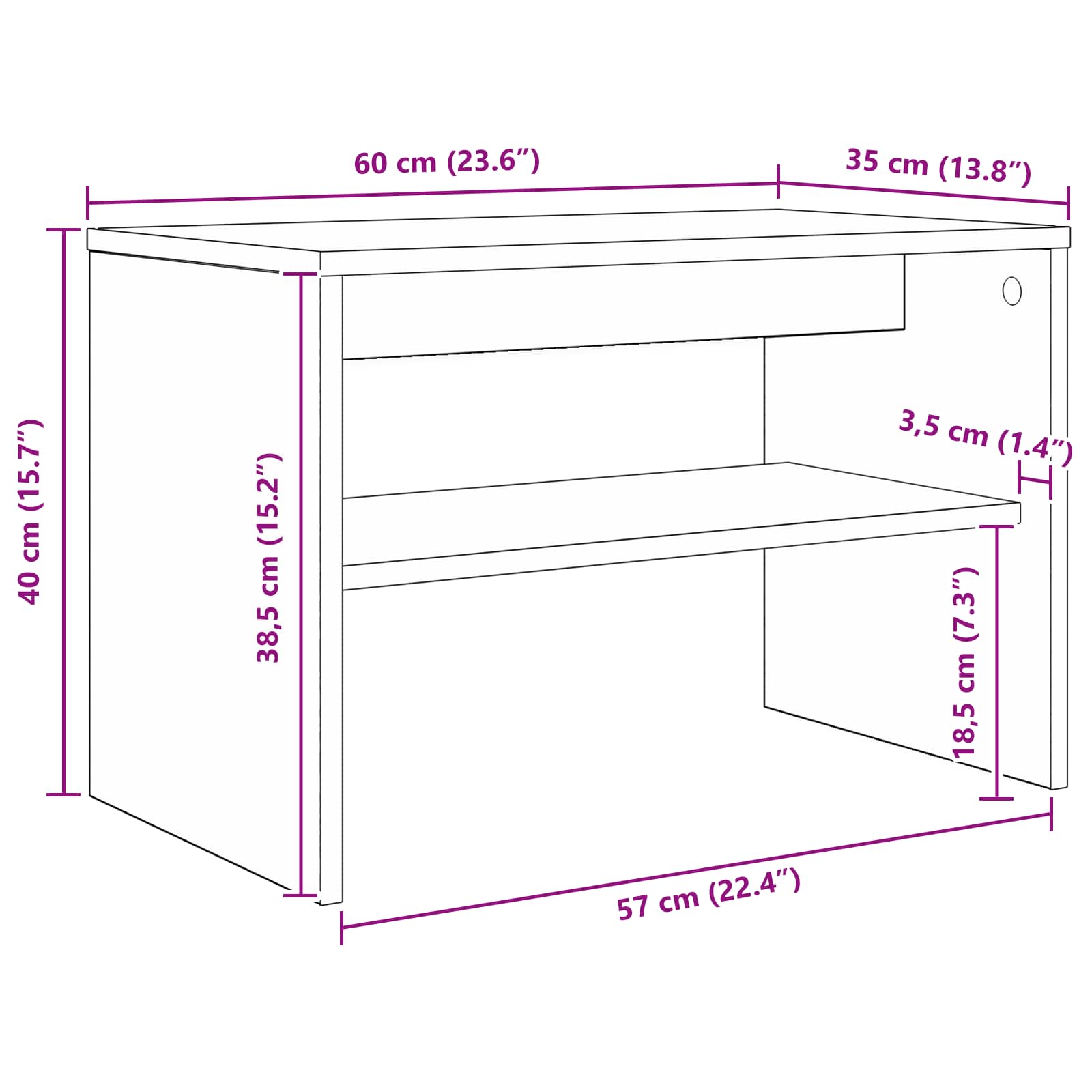 TV-kast Oudhout 60 x 35 x 40 cm Bewerkt hout is nu te koop bij PeponiXL, paradijselijk wonen!