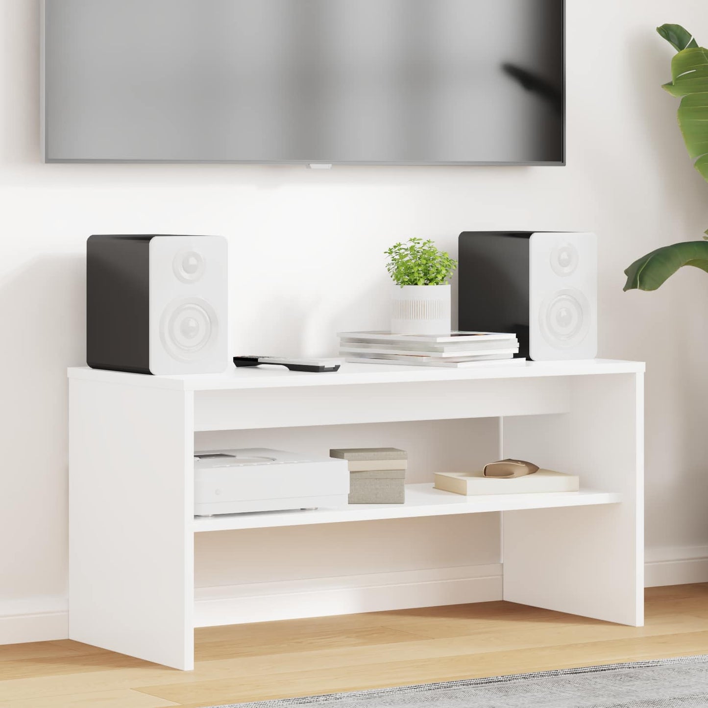 TV-kast Wit 80 x 35 x 40 cm Bewerkt hout is nu te koop bij PeponiXL, paradijselijk wonen!